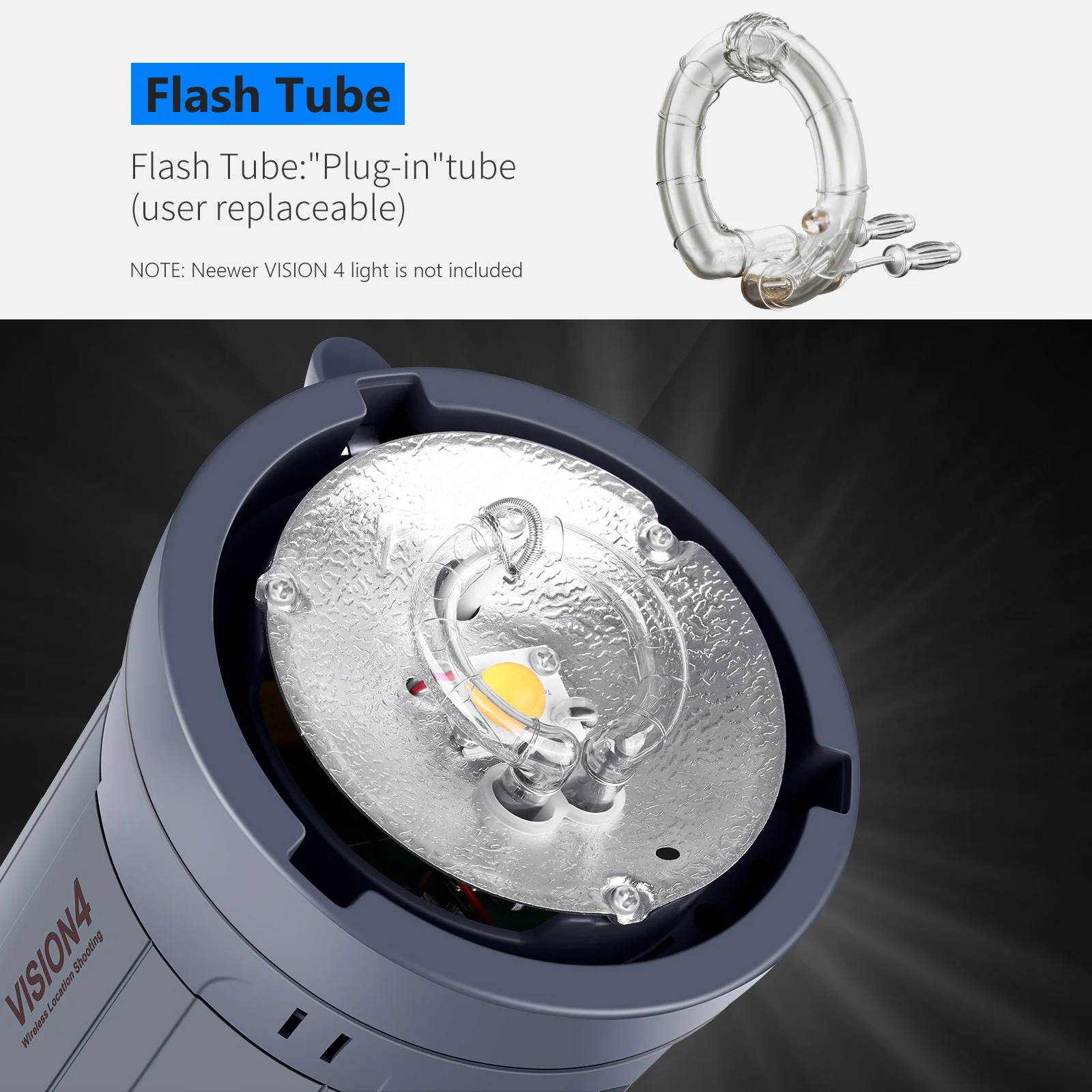 NEEWER 300W Replacement Flash Tube for Q300 VISION4 ML300 - Image 4