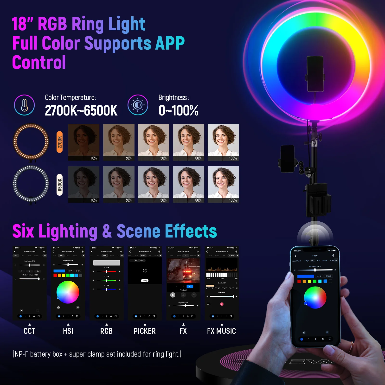 NEEWER 39.4"/100cm 360° Panoramic Photo Booth Set with RGB LED Strip - Image 3
