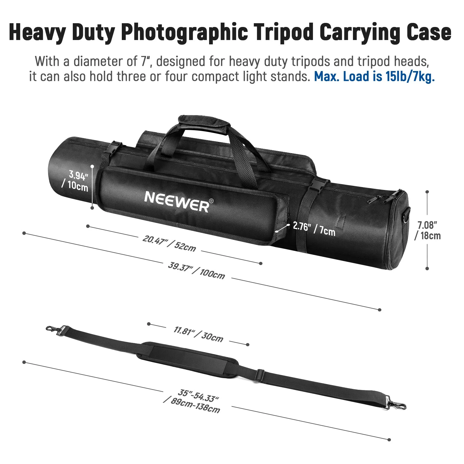 NEEWER 39.37"x7.08"x7.08" Tripod Carrying Case - Image 4