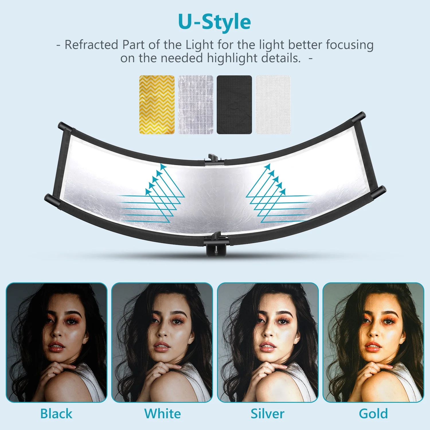 NEEWER 39×18” / 100 x 45cm Clamshell Light Reflector Diffuser - Image 3