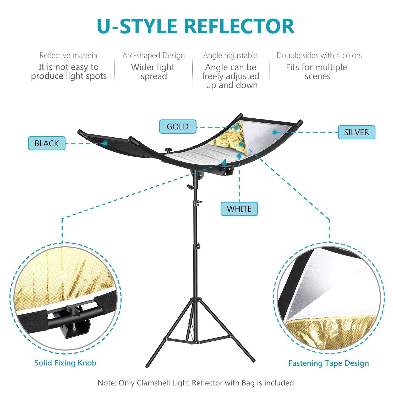 NEEWER 39×18” / 100 x 45cm Clamshell Light Reflector Diffuser - Image 4