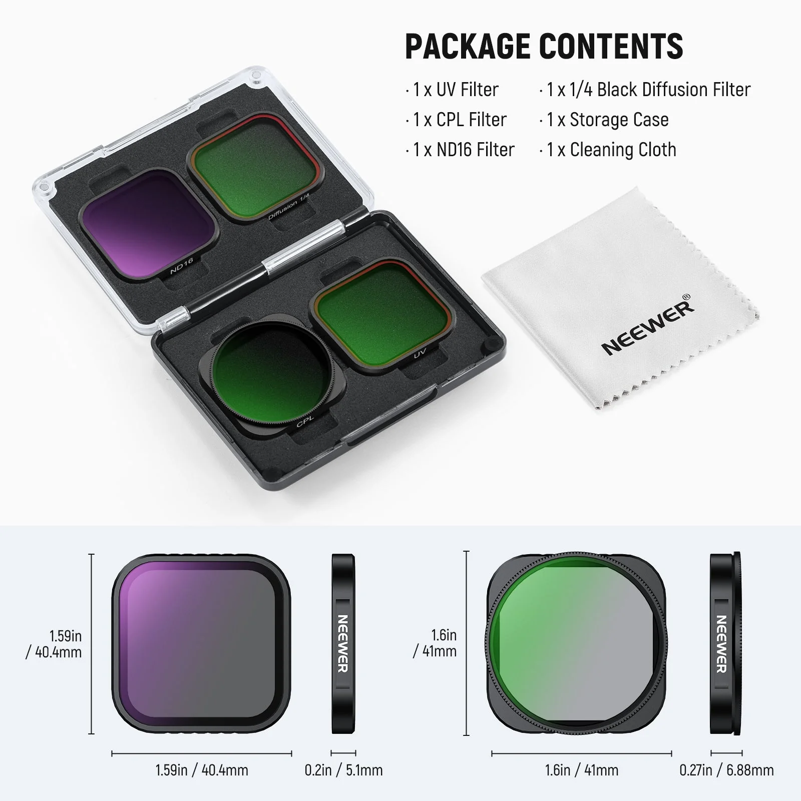 NEEWER FL-C29/FL-C30/FL-C31 4 Pack Filter Set For Insta360 Ace Pro/Ace Pro 2 - Image 9