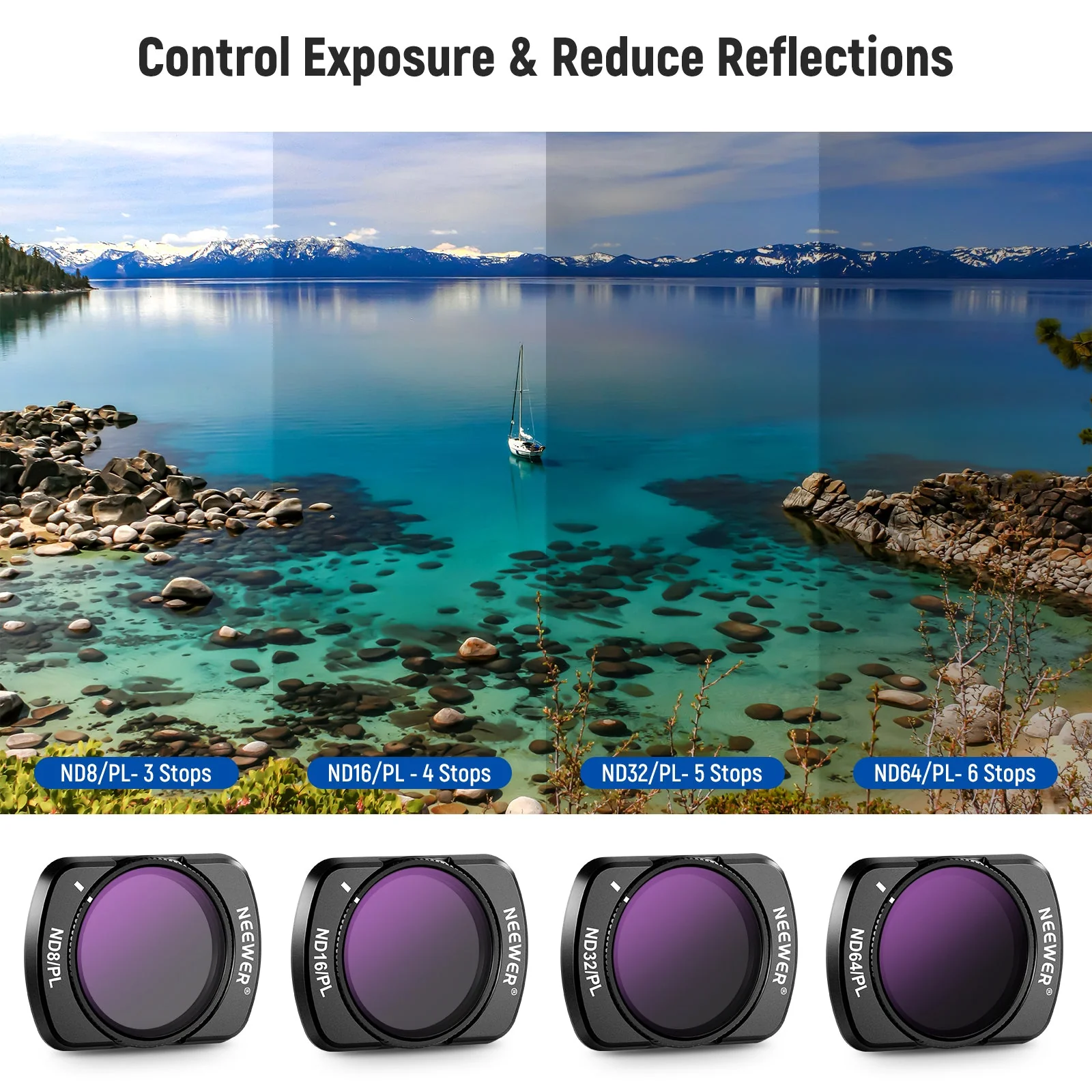 NEEWER 4 Pack Magnetic ND/PL Filter Set for DJI OSMO Pocket 3 / Pocket 4 - Image 4