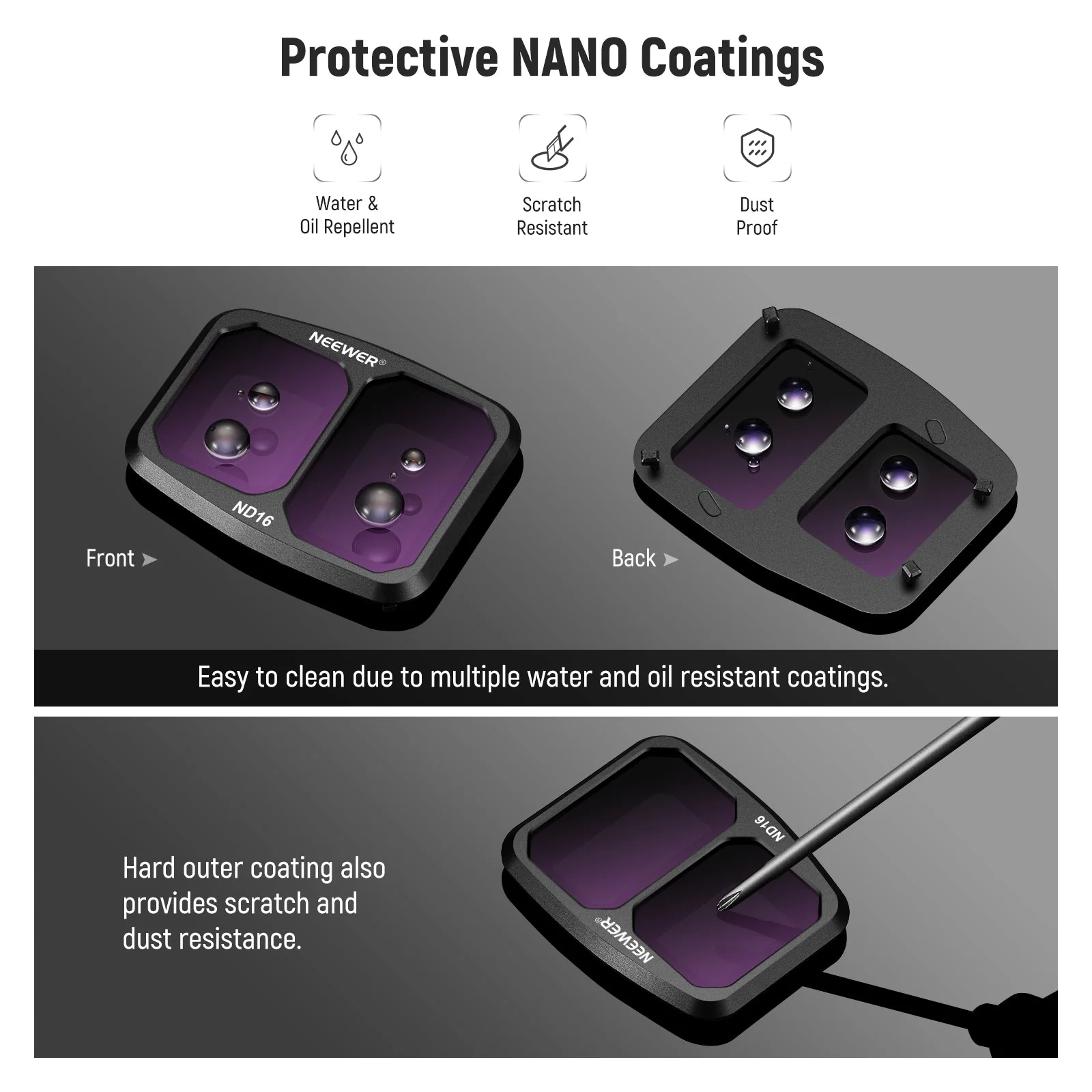NEEWER 4 Pack ND & CPL Filter Set compatible with DJI Air 3 - Image 7