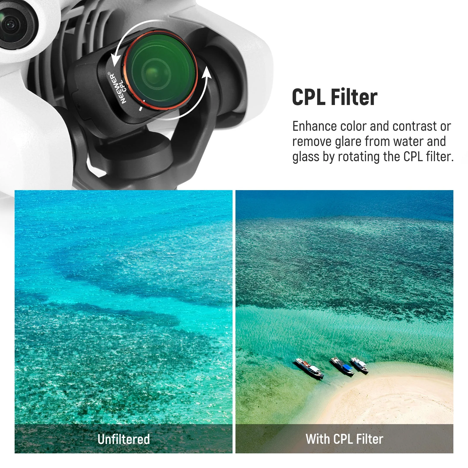 NEEWER 4 Pack ND & CPL Filters Set compatible with DJI Mini 4 Pro - Image 4