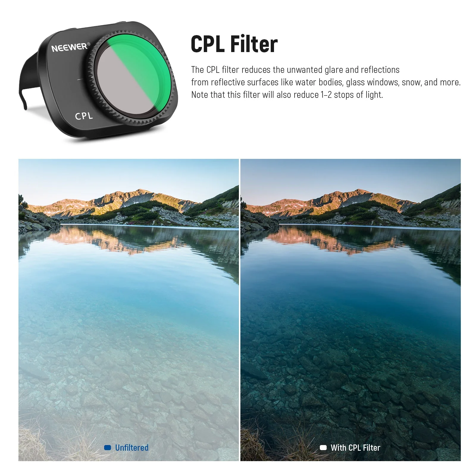 NEEWER 4-Pack ND Filter Set Compatible with DJI Mavic Mini/Mini 2/Mini SE/Mini 2SE - Image 3