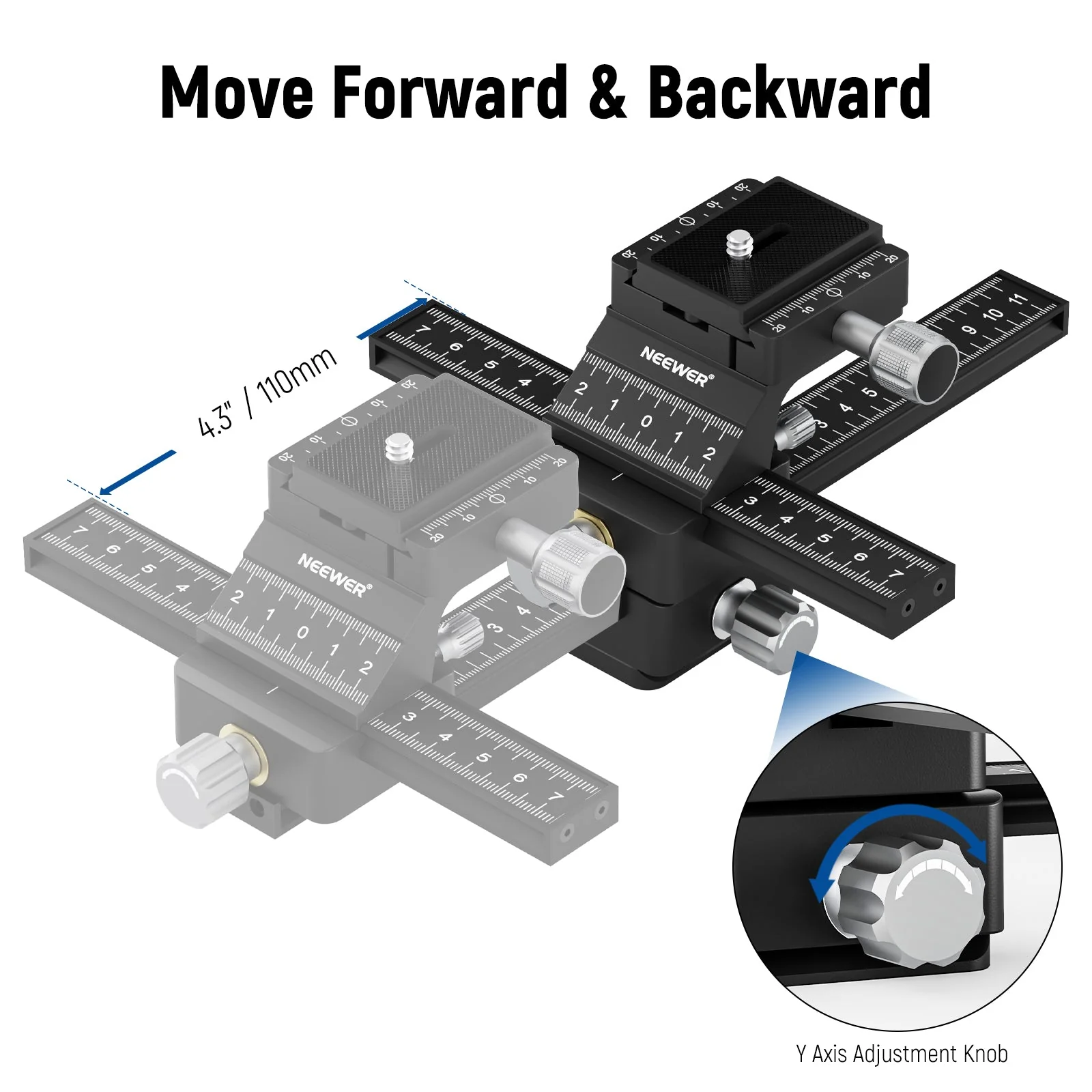 NEEWER 4-Way Macro Focusing Rail Slider - Image 4