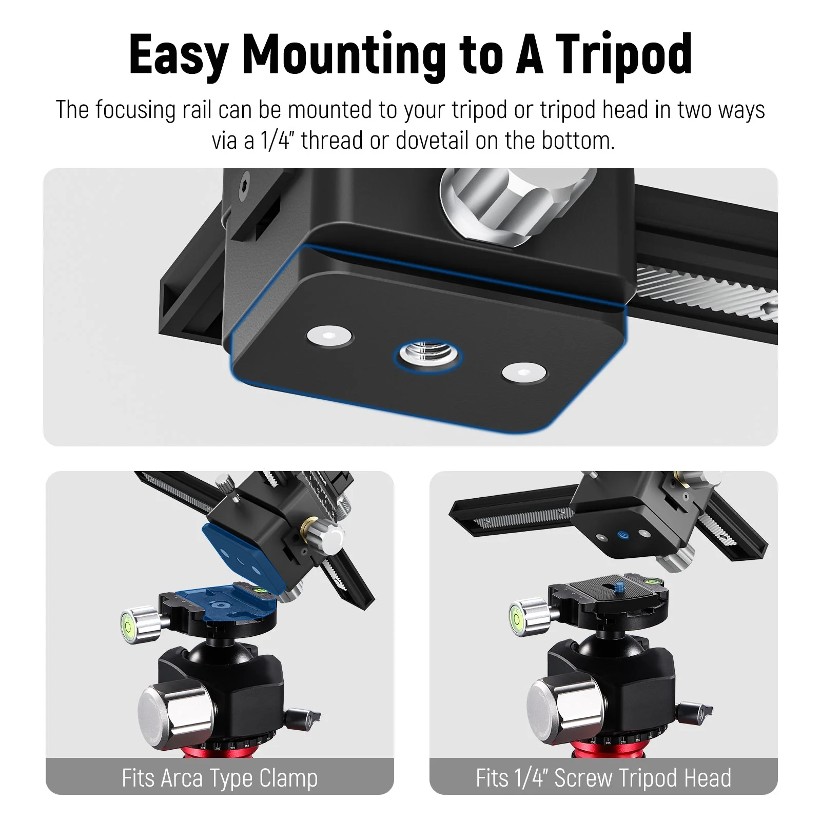 NEEWER 4-Way Macro Focusing Rail Slider - Image 5