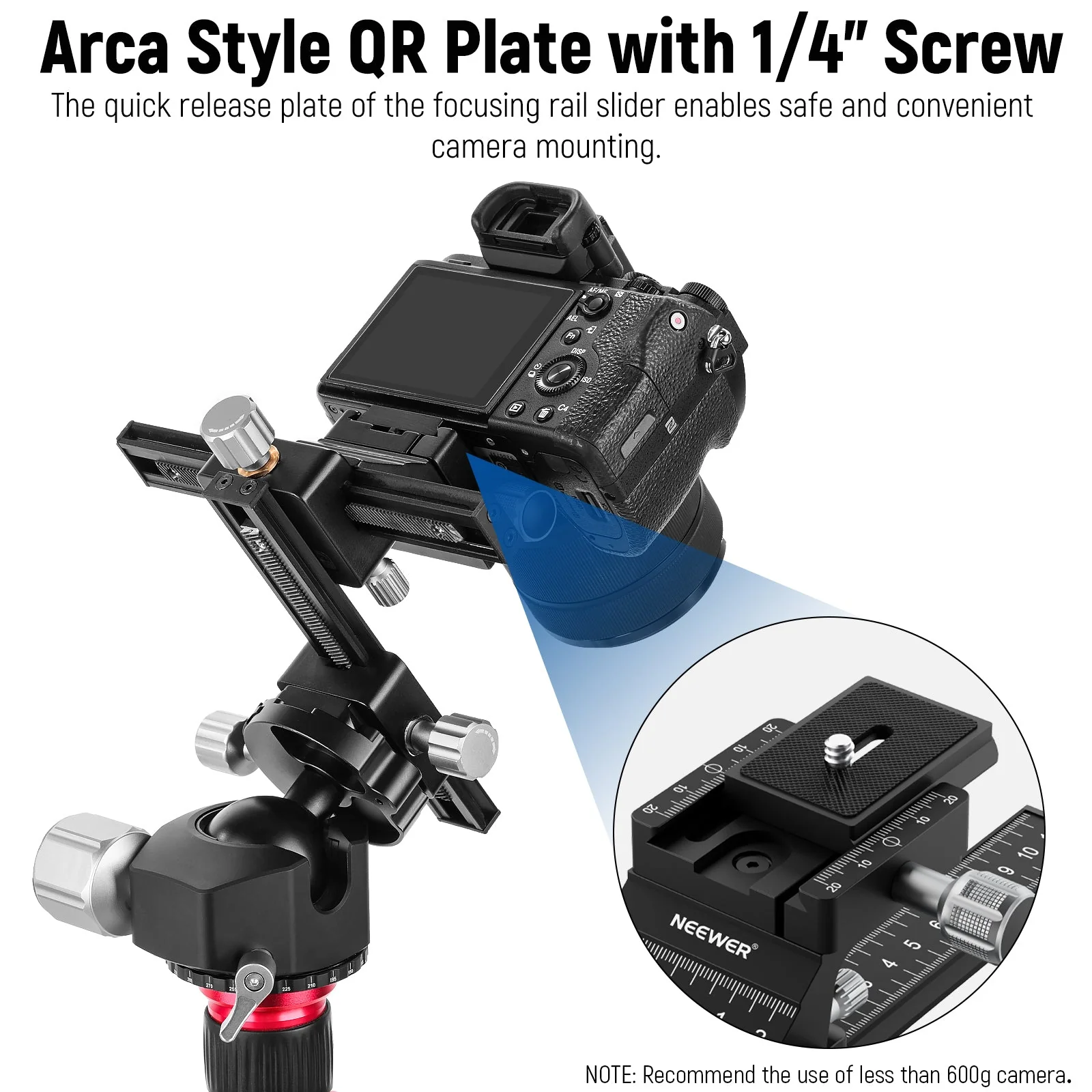 NEEWER 4-Way Macro Focusing Rail Slider - Image 6
