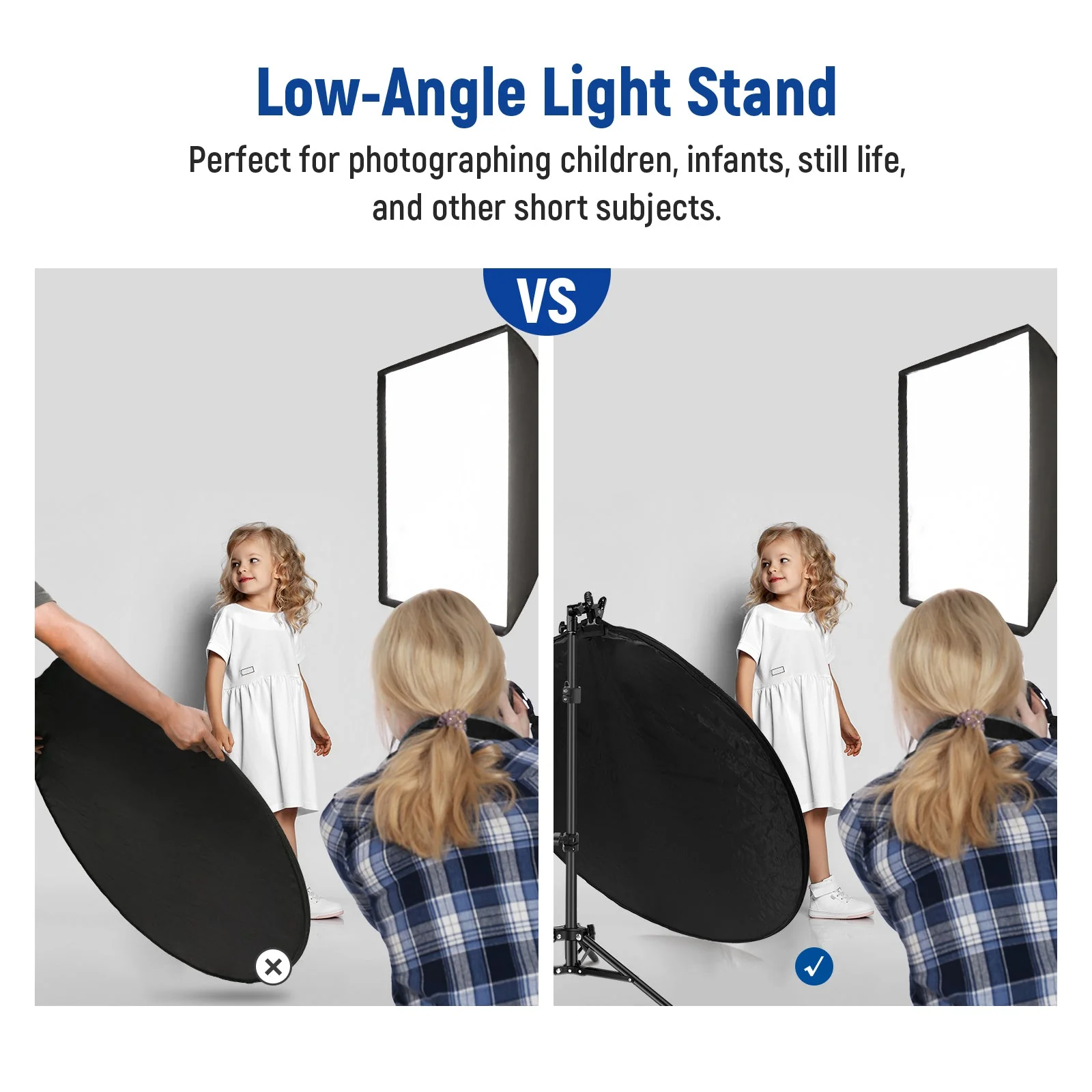 NEEWER 43”/110cm Collapsible Light Reflector with Clamp & Stand - Image 3