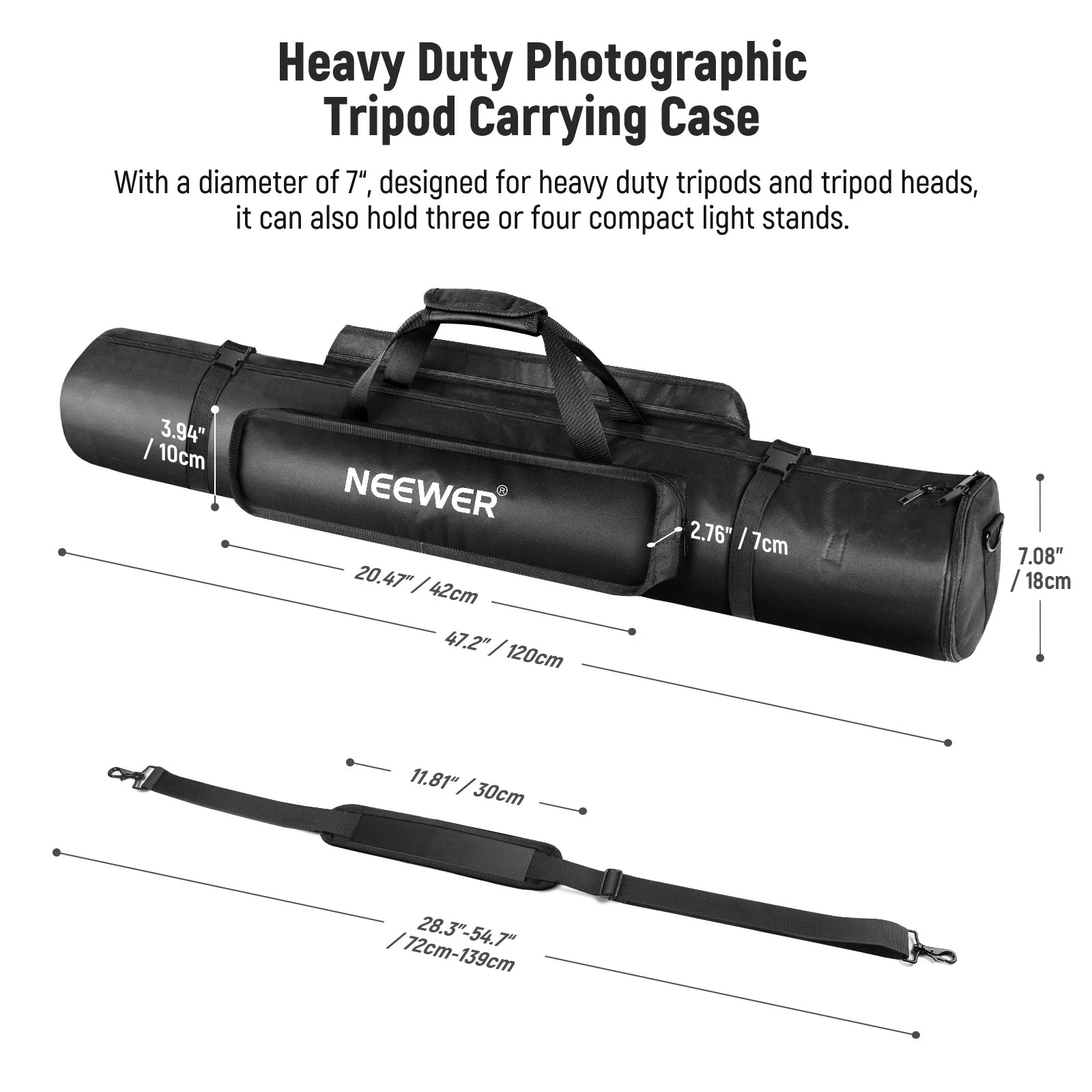 NEEWER 47.24"x 7.08"x7.08" Tripod Carrying Case - Image 4