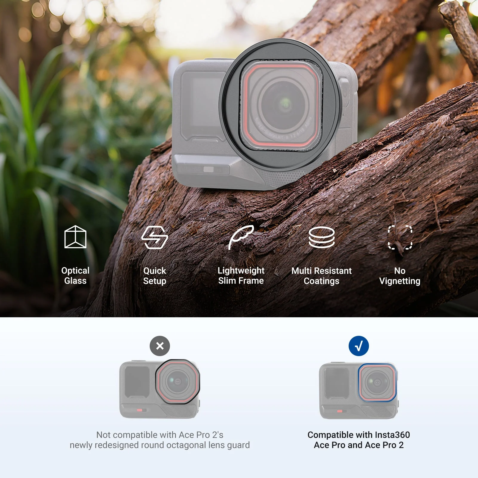 NEEWER 49mm Filter Adapter Ring Compatible with Insta360 Ace Pro 1/2 - Image 2