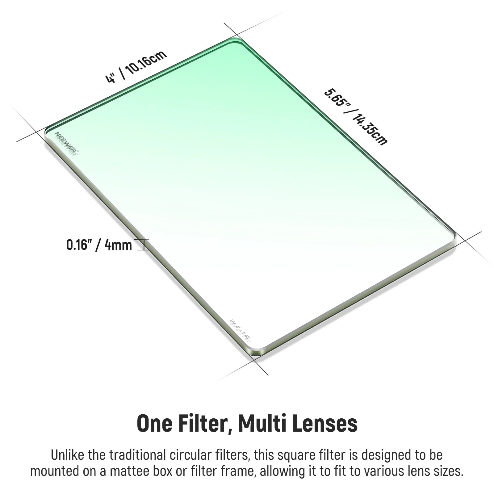 NEEWER 4"x5.65" Square UV Filter - Image 4