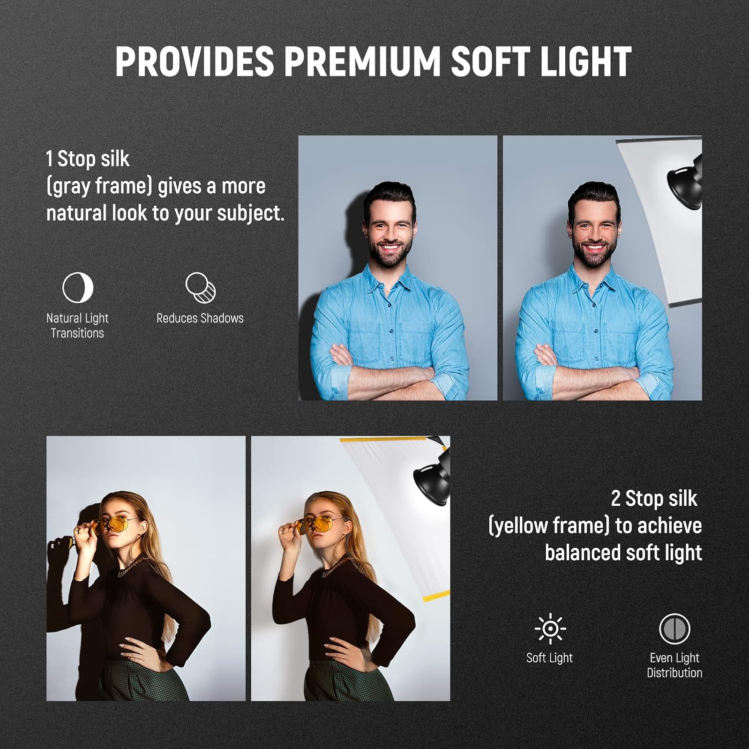 NEEWER 5 in 1 Photography Foldable Scrim Flag Kit with Bag - Image 11