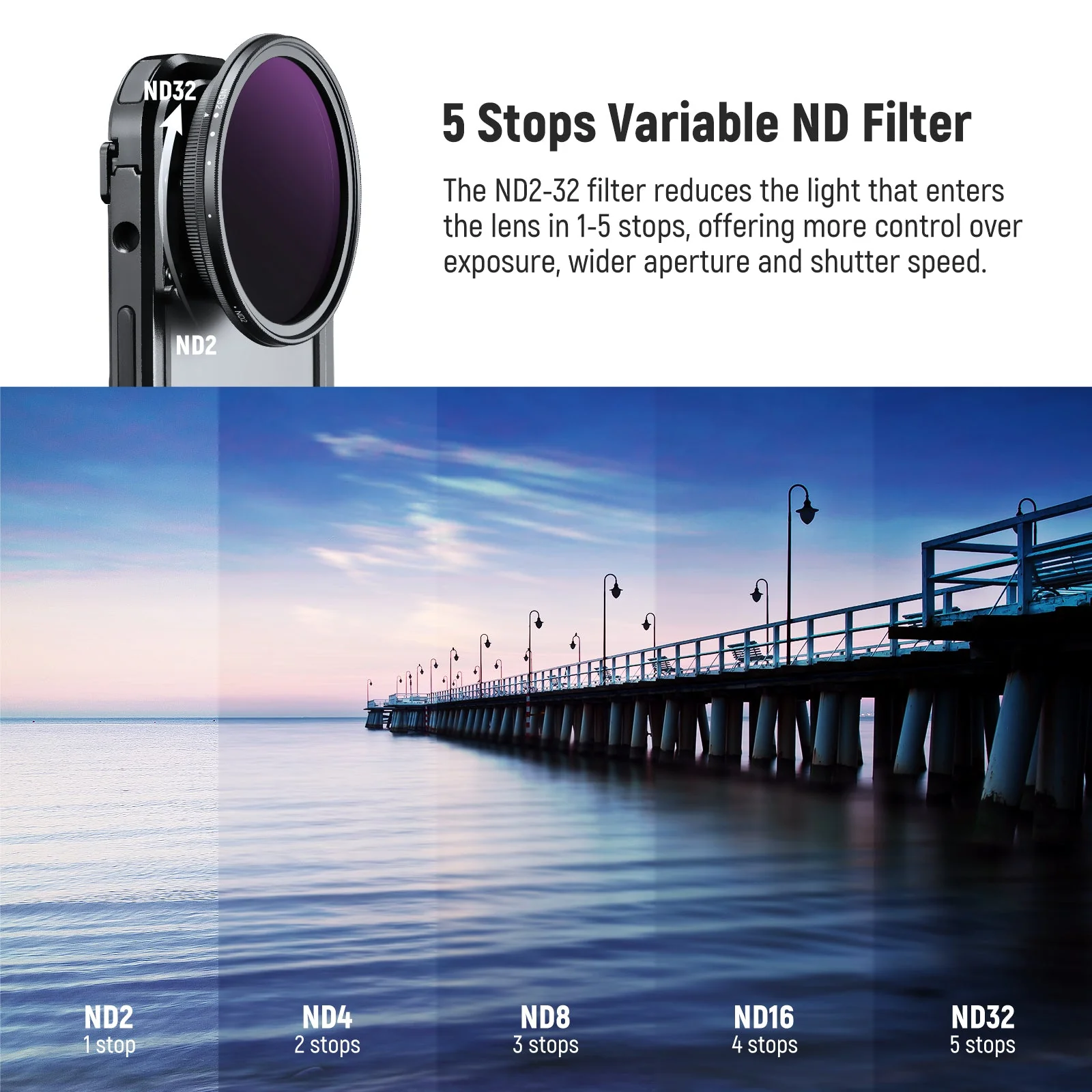 NEEWER 52mm Magnetic ND2-32 Filter with Adapter Ring for iPhone 14 Pro/Pro Max Cage - Image 4