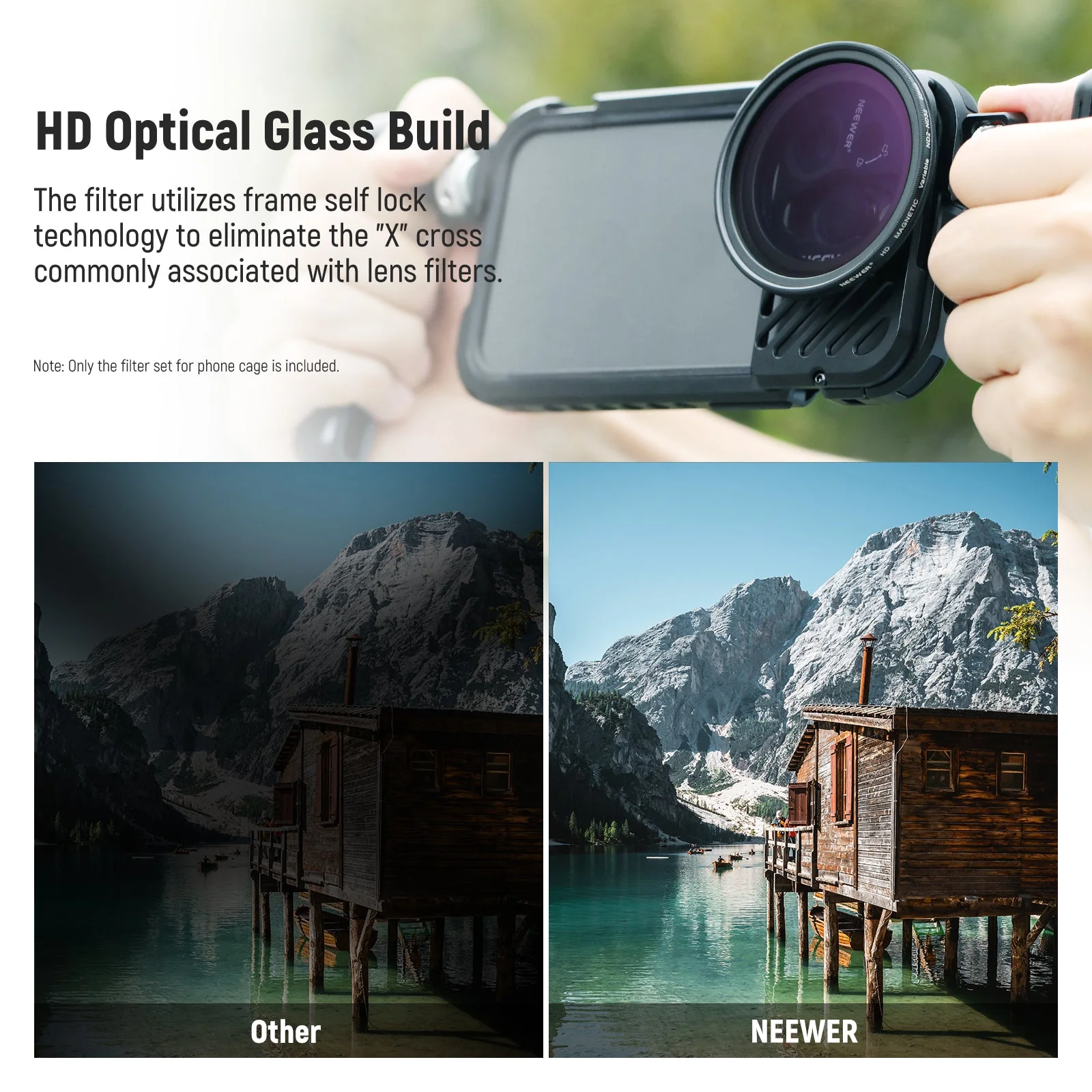 NEEWER 52mm Magnetic ND2-32 Filter with Adapter Ring for iPhone 14 Pro/Pro Max Cage - Image 7