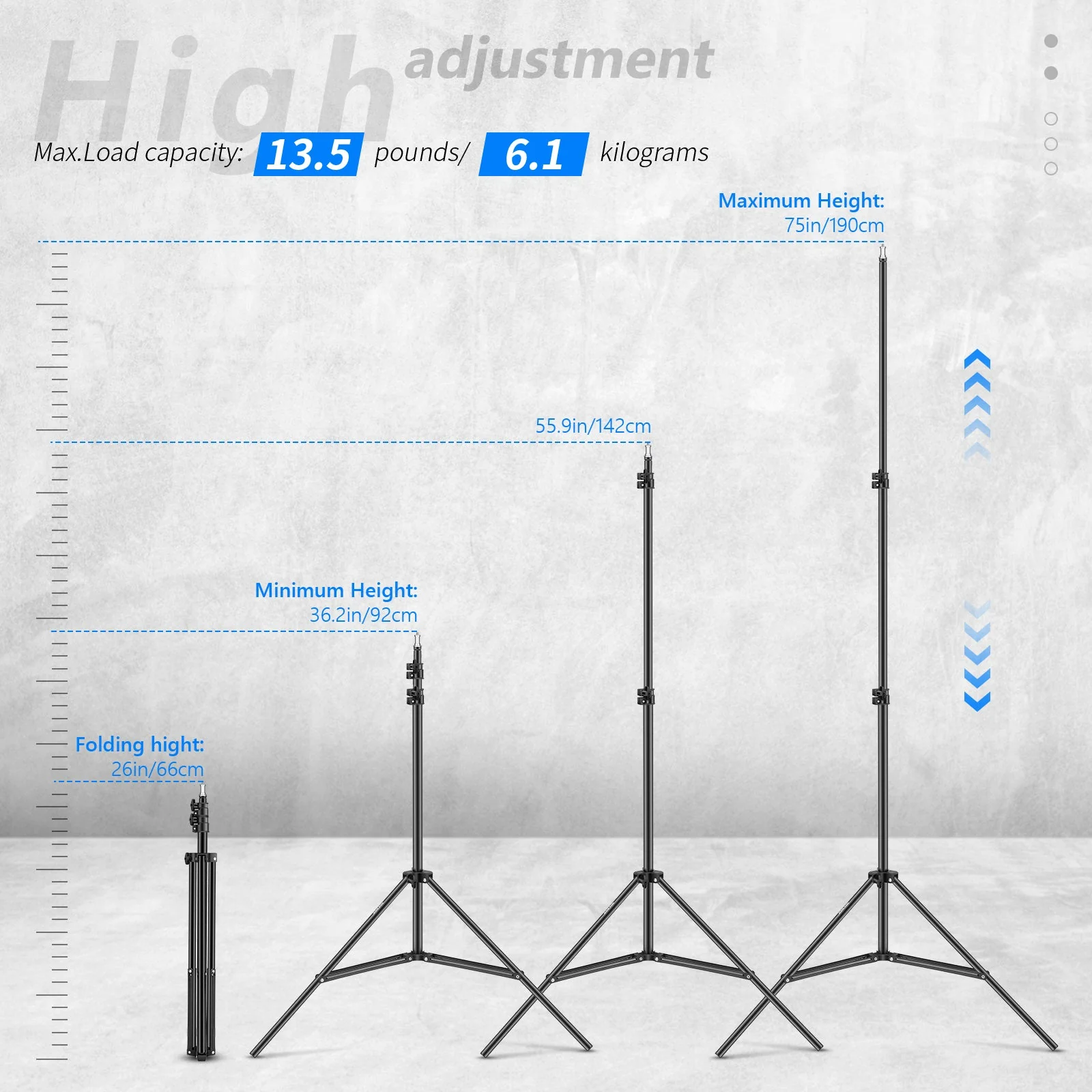 NEEWER 190cm Collapsible Metal Photography Light Stand with Bag - Image 3