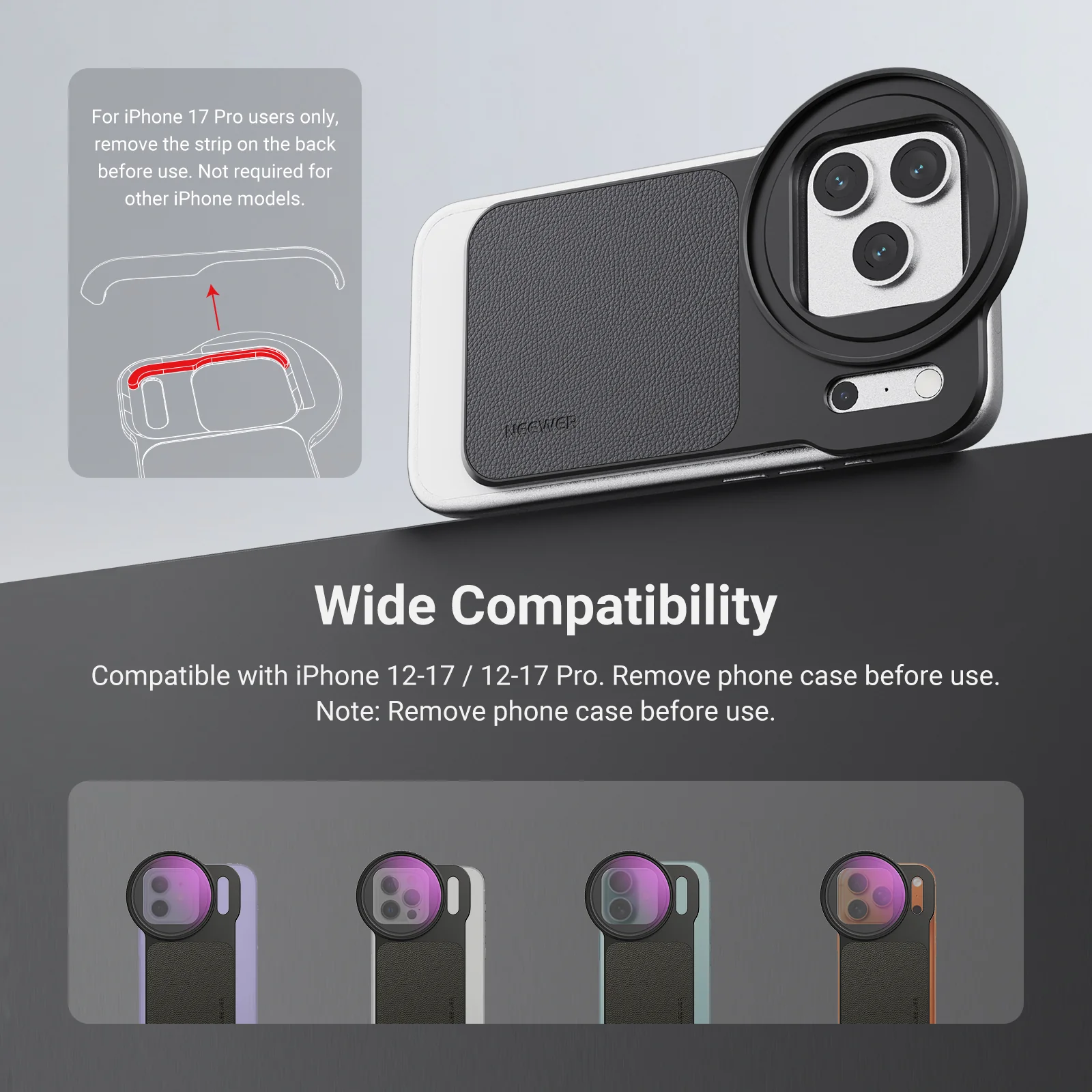 NEEWER FH-07 Magnetic Filter Backplate Kit For iPhone Standard & Pro Versions - Image 2