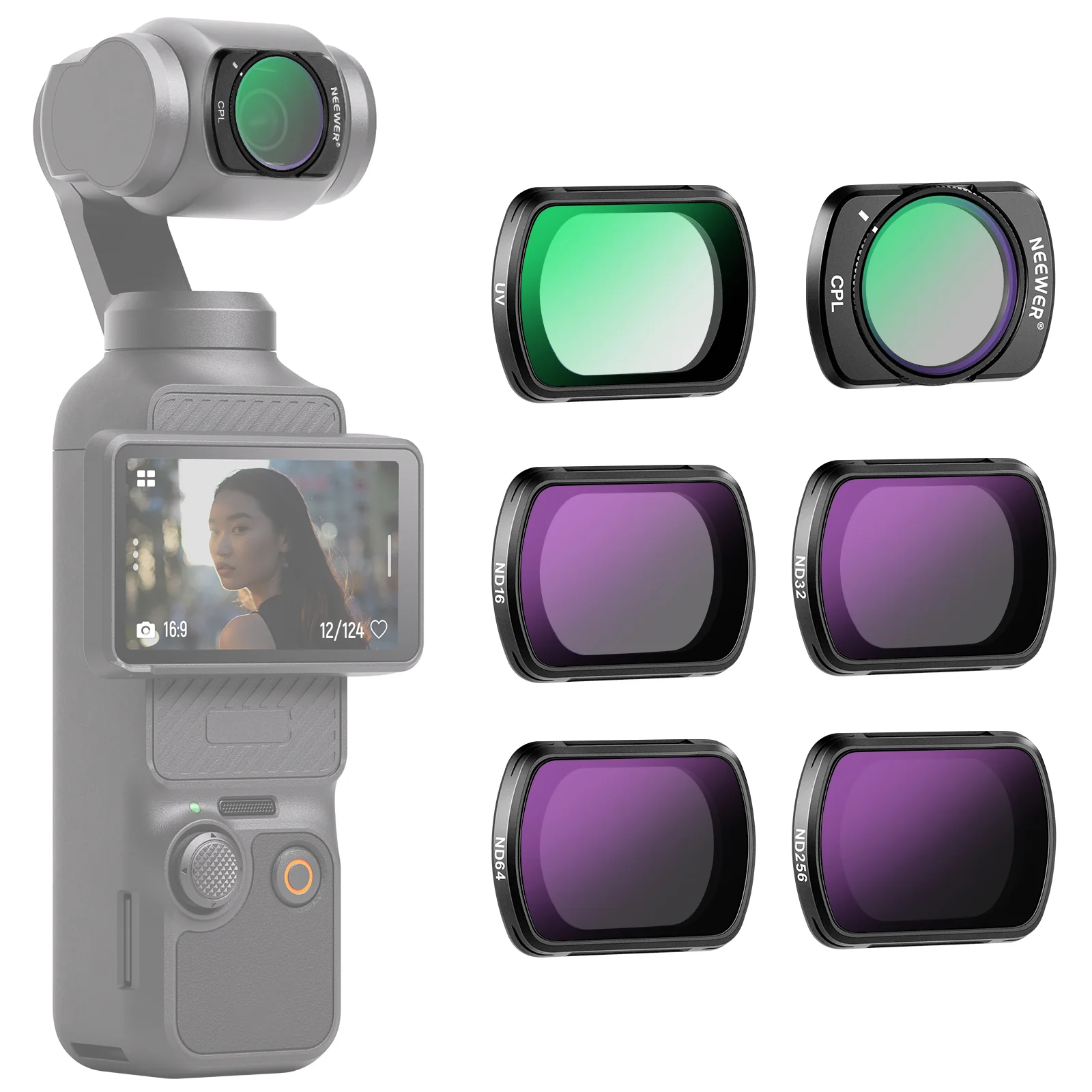 NEEWER 6 Pack Magnetic ND UV CPL Filters Set for DJI Pocket 3 / Pocket 4 - Image 10
