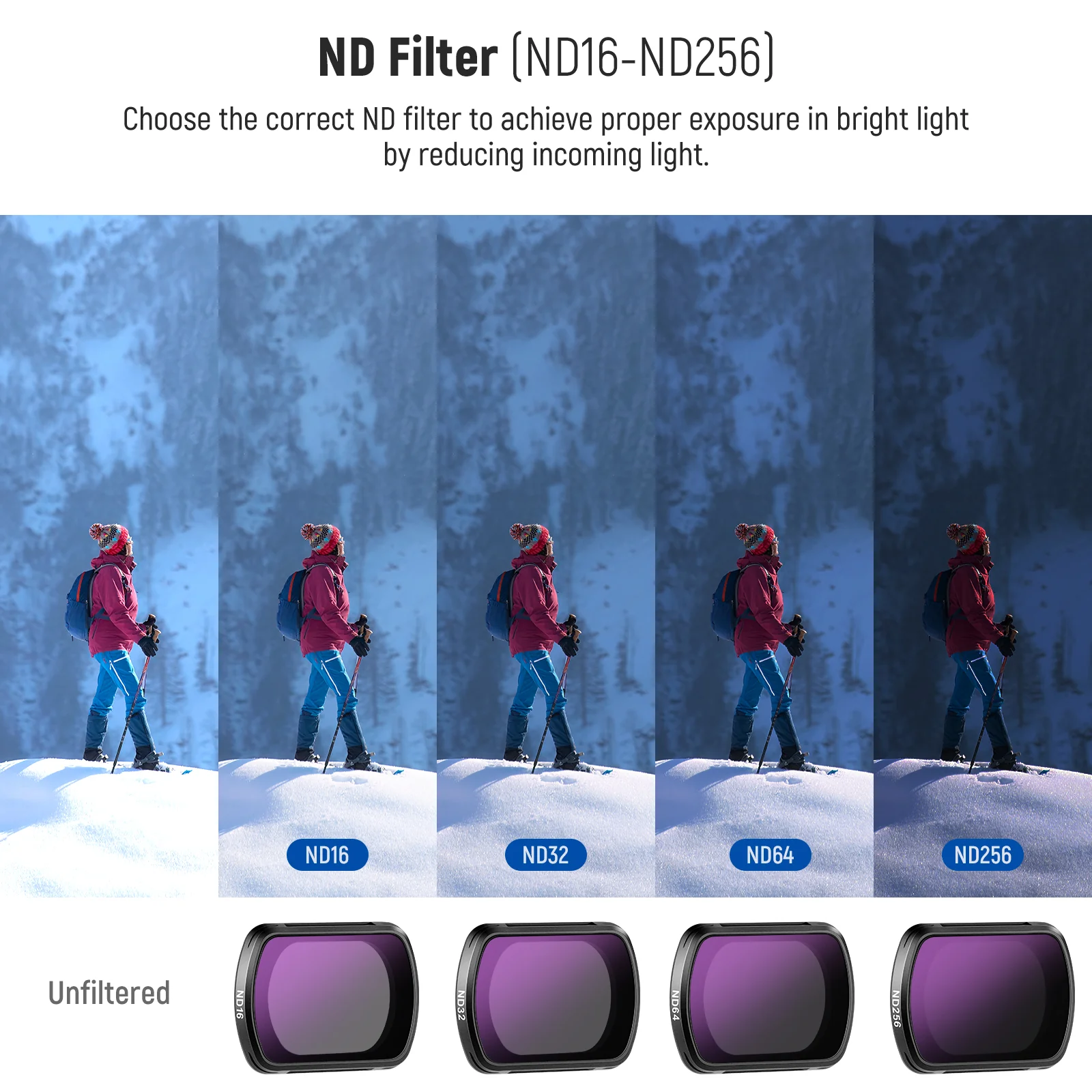 NEEWER 6 Pack Magnetic ND UV CPL Filters Set for DJI Pocket 3 / Pocket 4 - Image 13