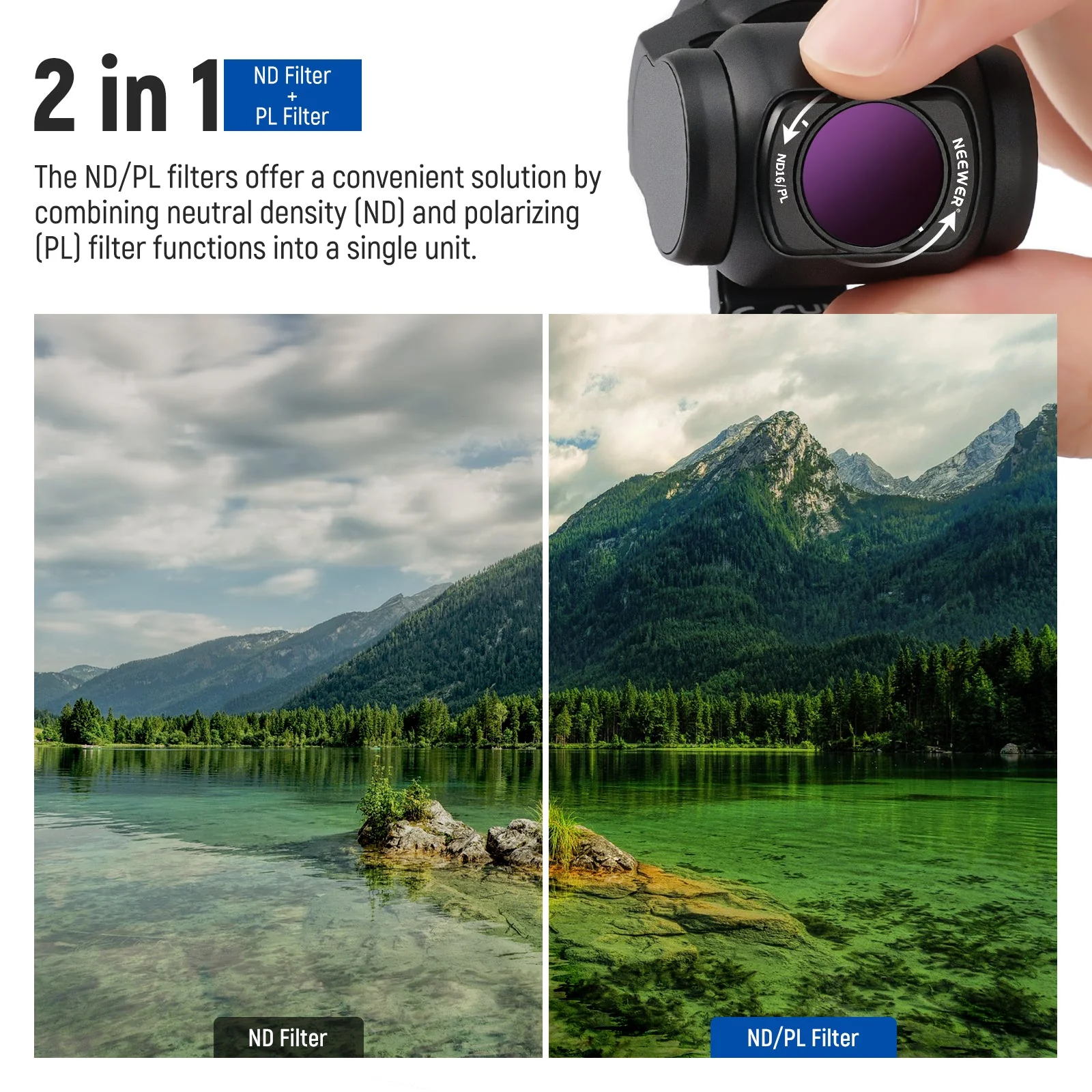 NEEWER 6 Pack Magnetic ND UV CPL Filters Set for DJI Pocket 3 / Pocket 4 - Image 4