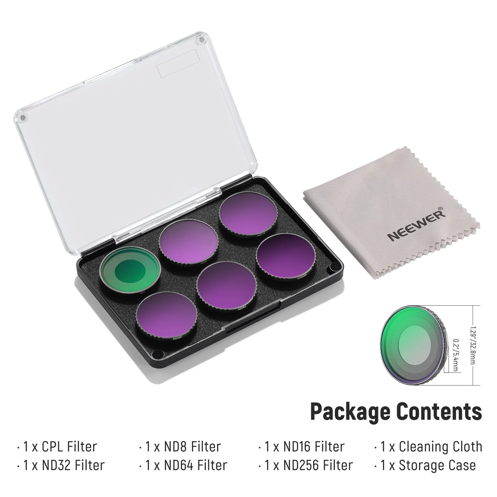 NEEWER FL-A13 6-Pack CPL & ND Filter Set for DJI Osmo Action 5 Pro/4 - Image 18