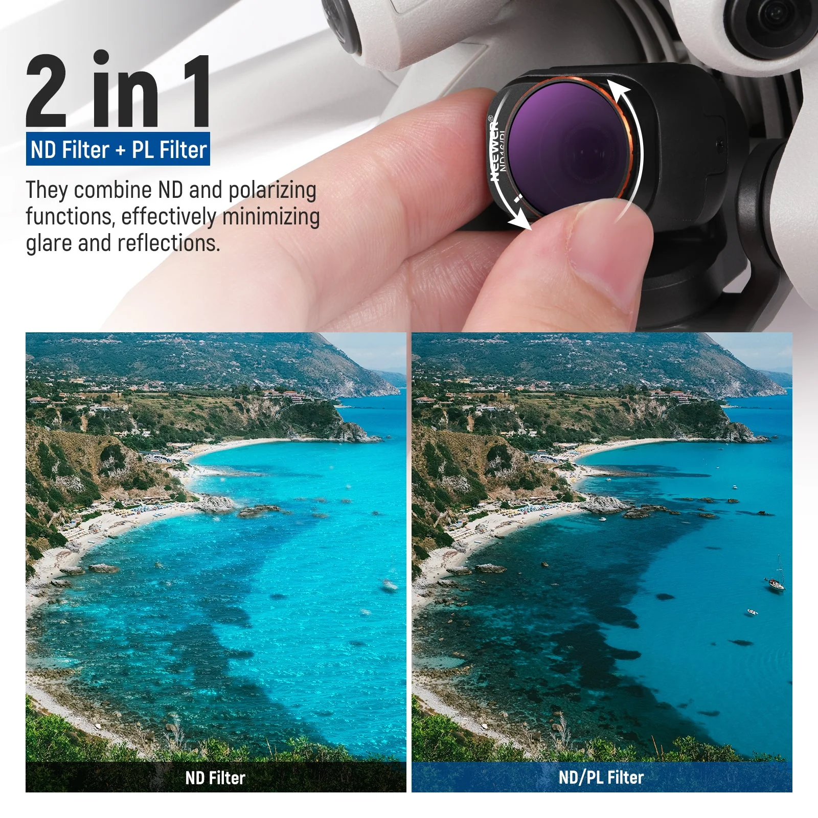 NEEWER 6 Pack ND/PL Filters Set compatible with Mini 4 Pro - Image 3