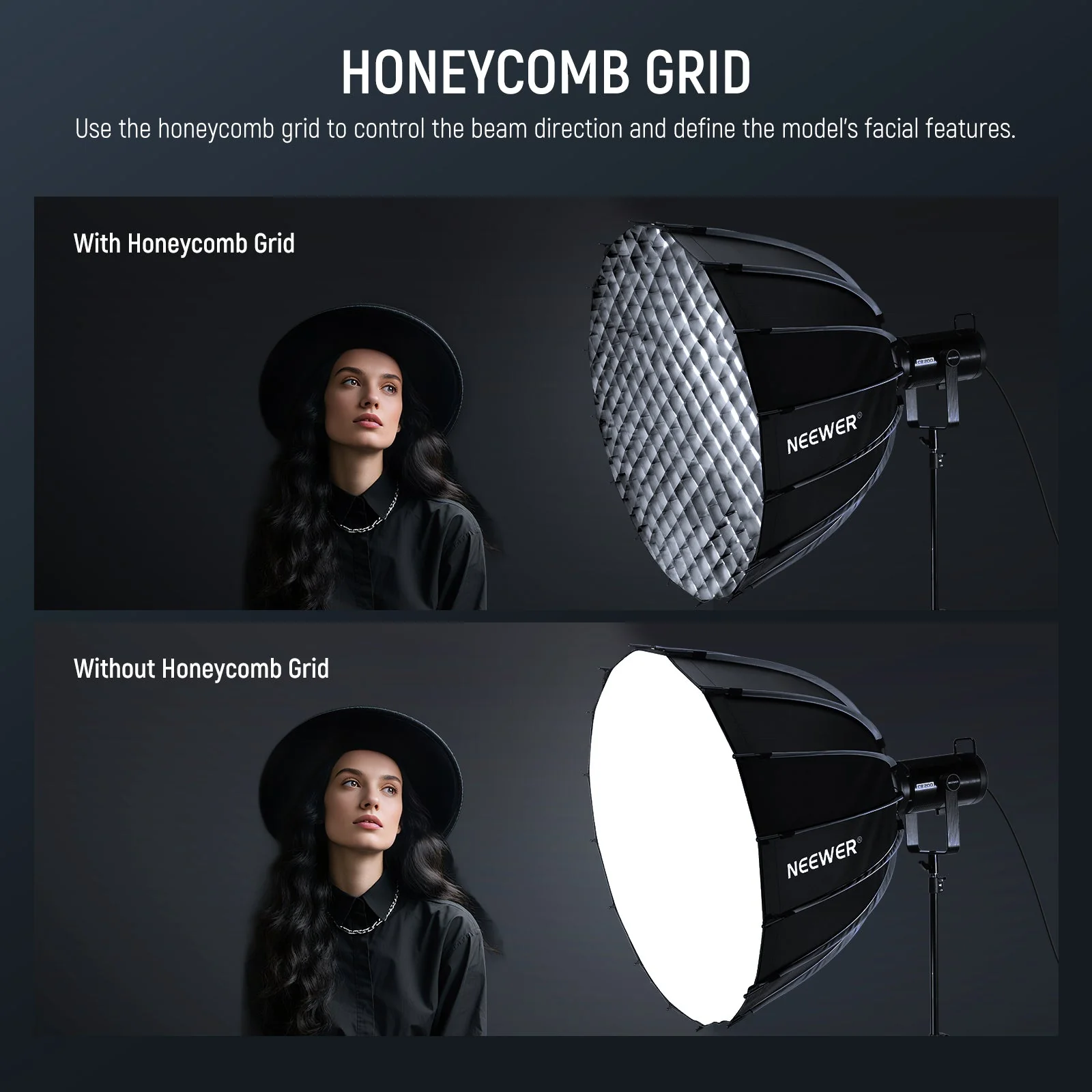 NEEWER NS71P 60cm/90cm/120cm Quick Release Parabolic Softbox - Image 11