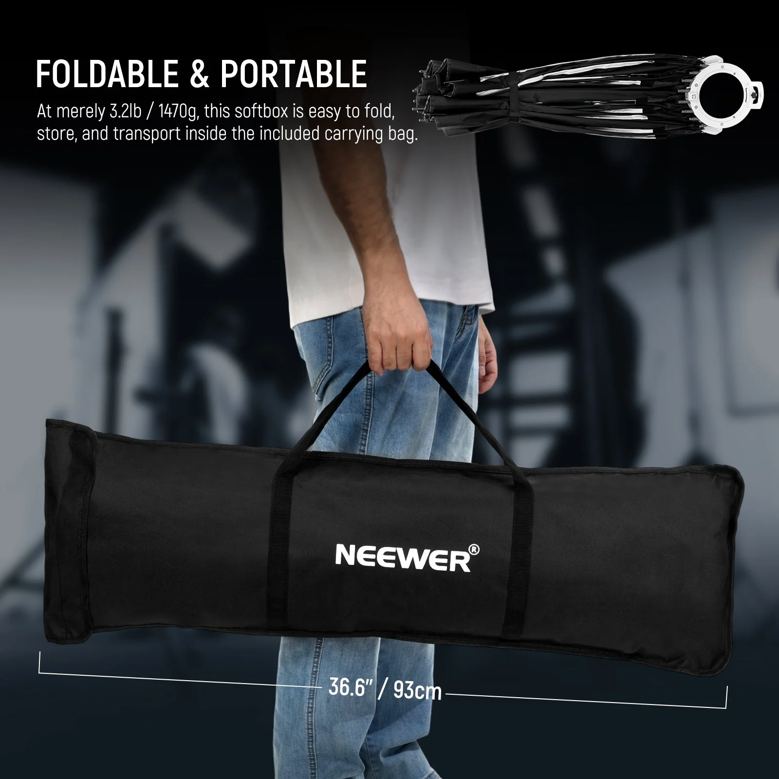 NEEWER NS71P 60cm/90cm/120cm Quick Release Parabolic Softbox - Image 12