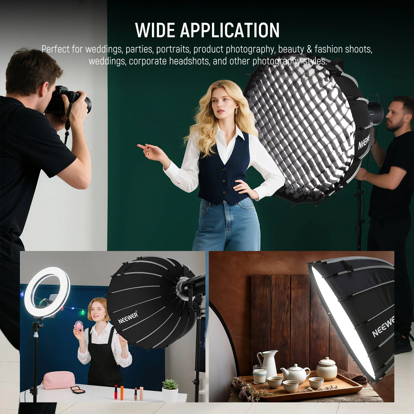 NEEWER NS71P 60cm/90cm/120cm Quick Release Parabolic Softbox - Image 17