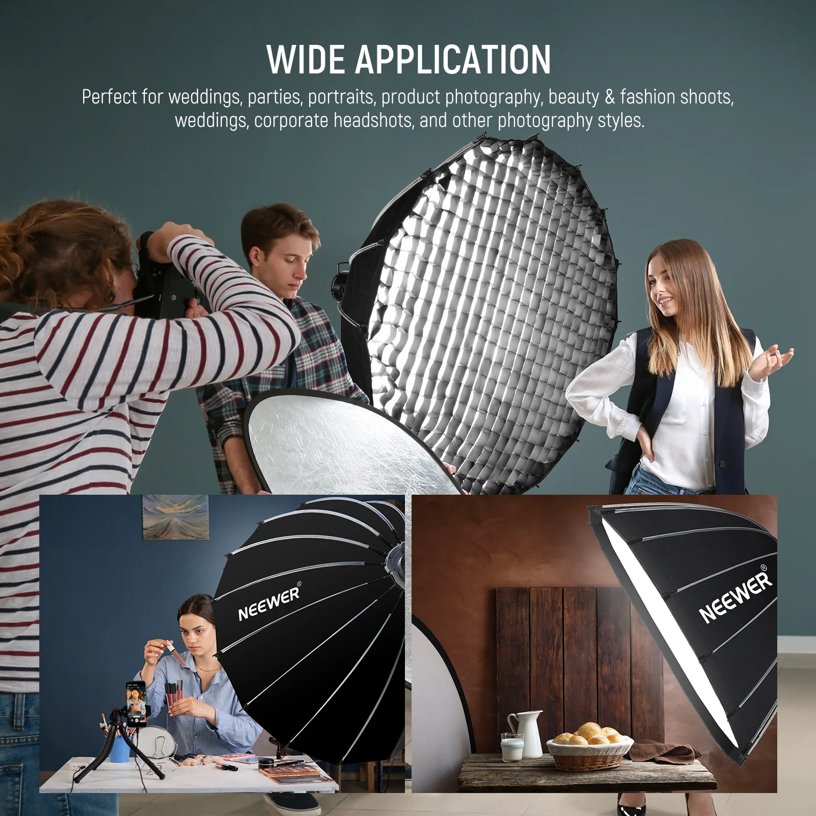 NEEWER NS71P 60cm/90cm/120cm Quick Release Parabolic Softbox - Image 20