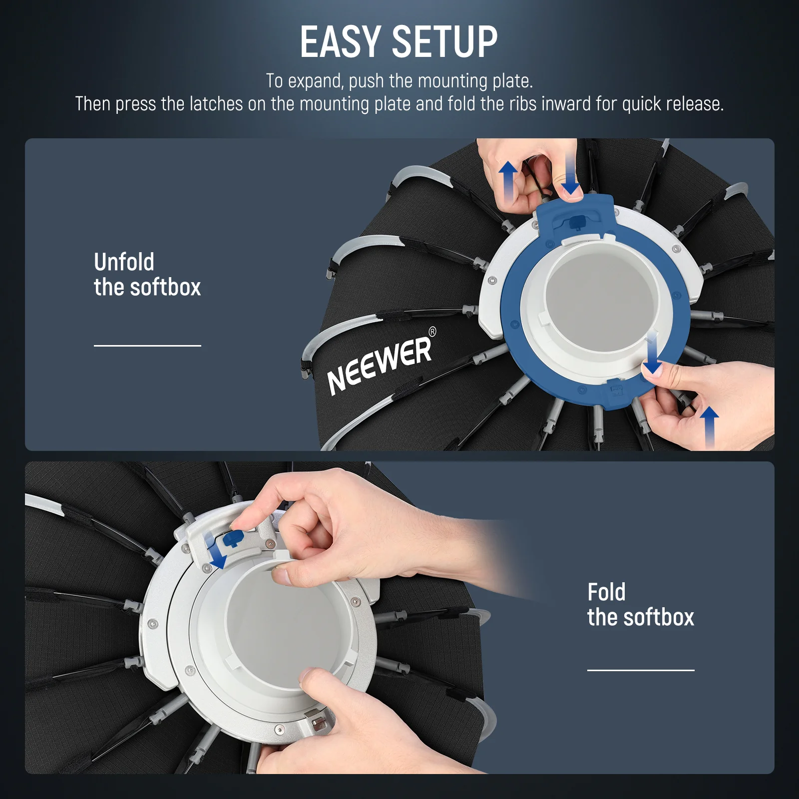 NEEWER NS71P 60cm/90cm/120cm Quick Release Parabolic Softbox - Image 22