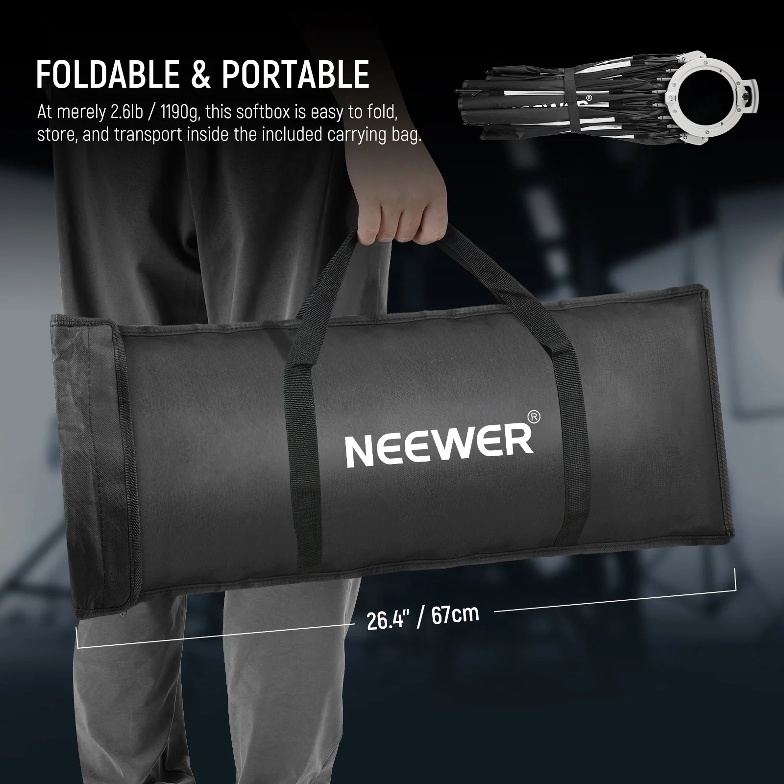 NEEWER NS71P 60cm/90cm/120cm Quick Release Parabolic Softbox - Image 8