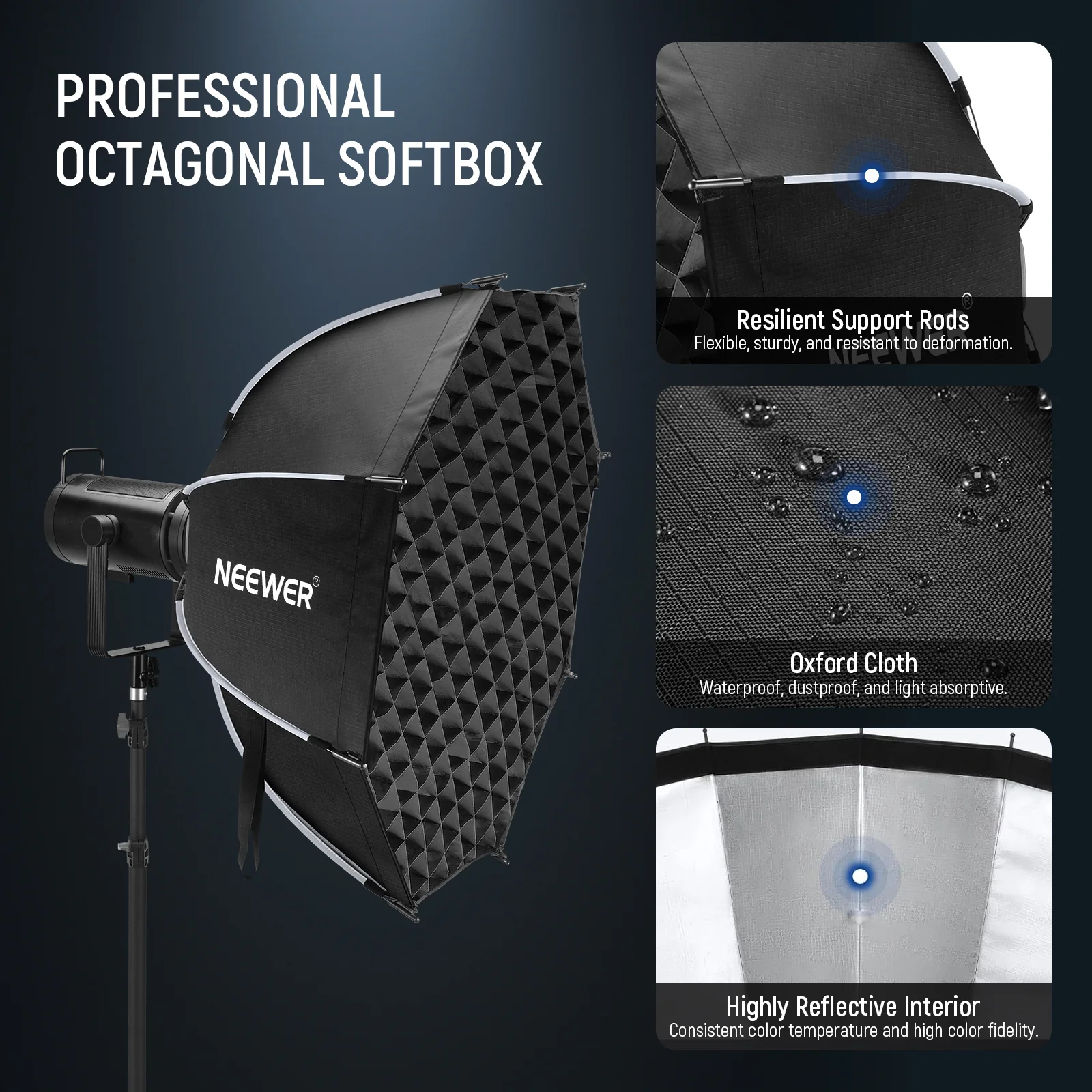 NEEWER 45cm/65cm/90cm Quick Release Octagonal Softbox - Image 12