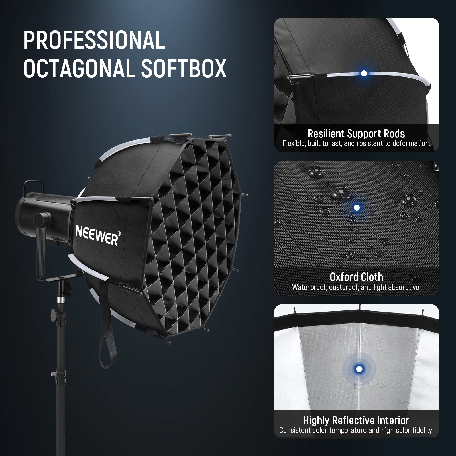 NEEWER 45cm/65cm/90cm Quick Release Octagonal Softbox - Image 29
