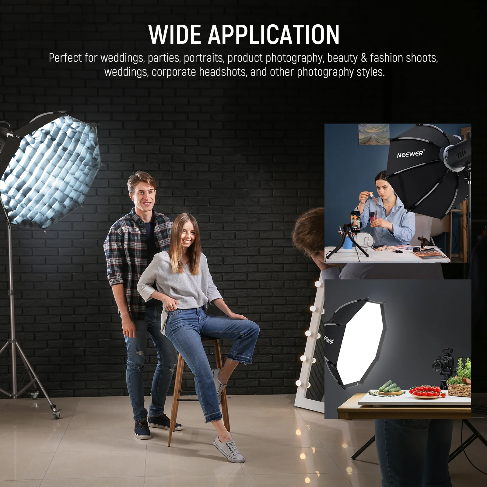 NEEWER 45cm/65cm/90cm Quick Release Octagonal Softbox - Image 8