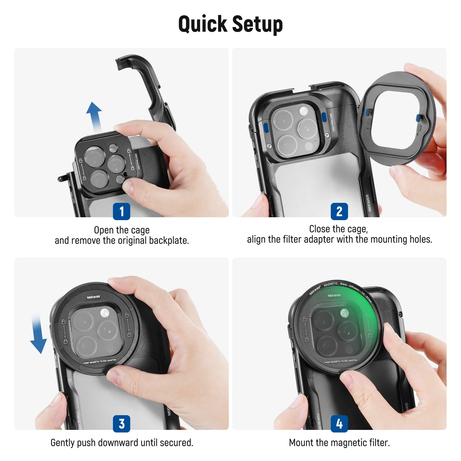 NEEWER 67mm Filter Set For iPhone 16 Pro/16 Pro Max Cage (PA073/PA074) - Image 16