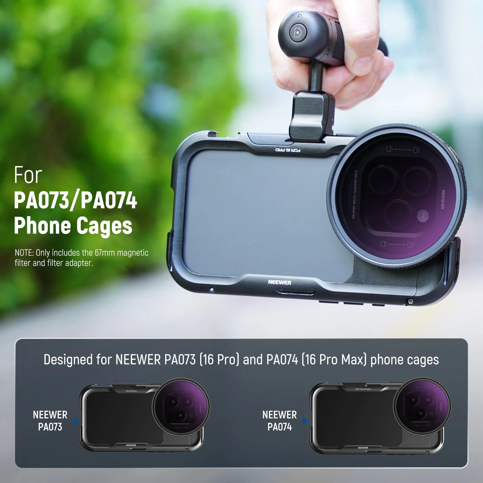 NEEWER 67mm Filter Set For iPhone 16 Pro/16 Pro Max Cage (PA073/PA074) - Image 19