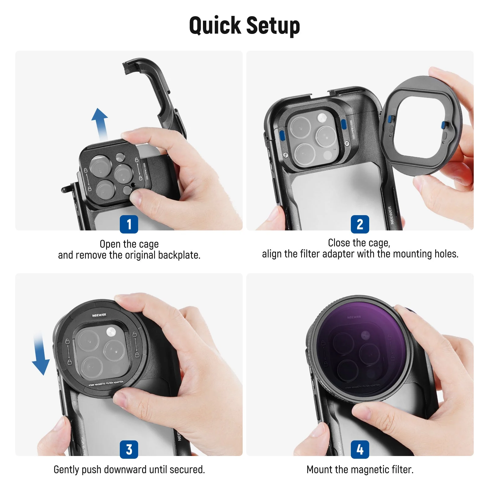 NEEWER 67mm Filter Set For iPhone 16 Pro/16 Pro Max Cage (PA073/PA074) - Image 25