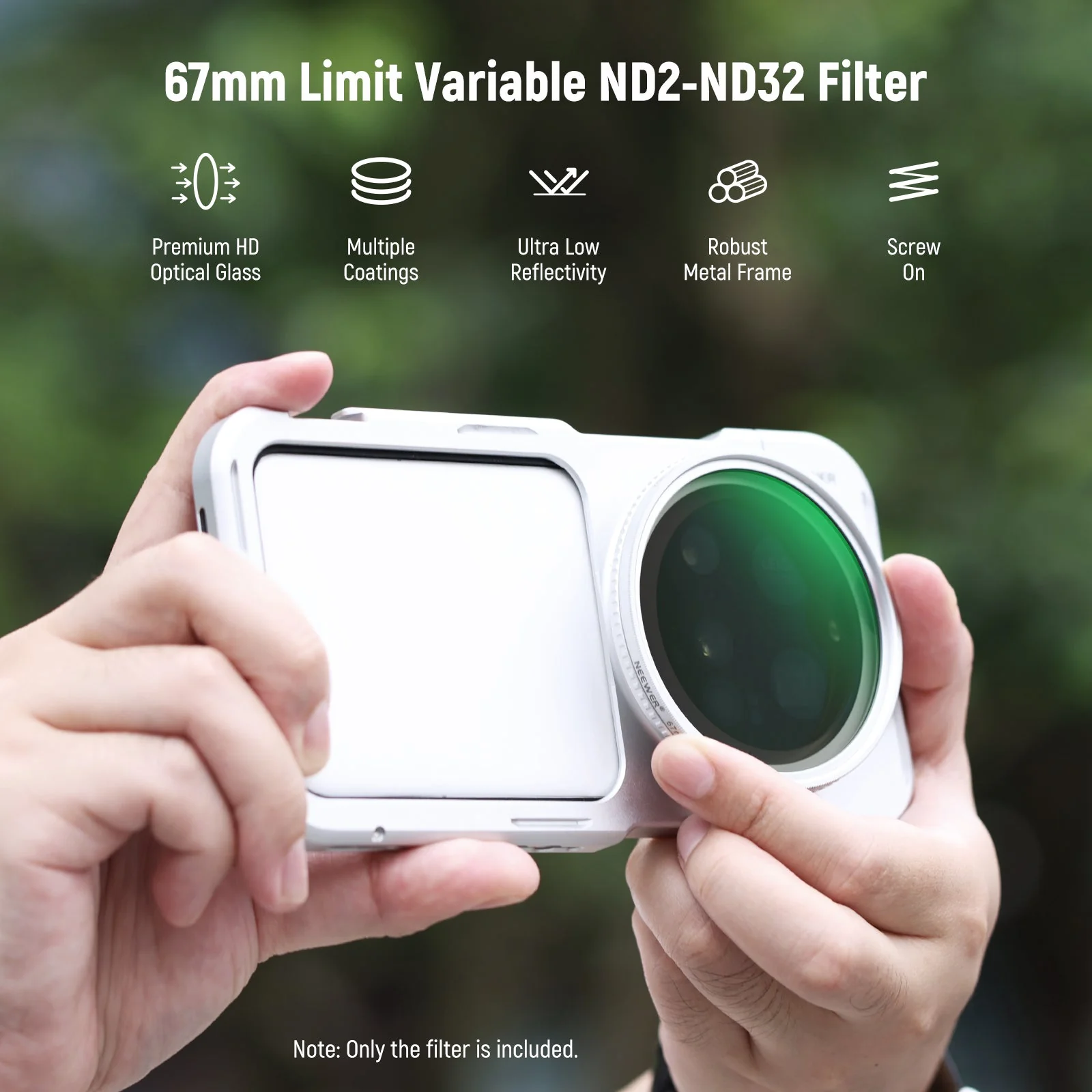 NEEWER 67mm HD Variable ND2-32 Filter for Camera & Phone - Image 2