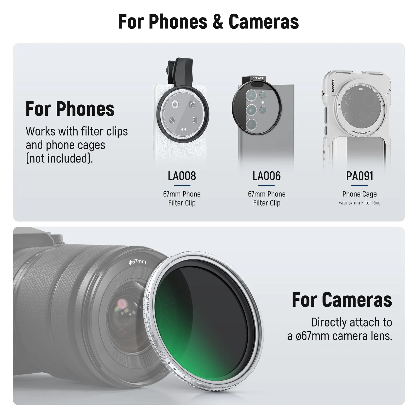 NEEWER 67mm HD Variable ND2-32 Filter for Camera & Phone - Image 5