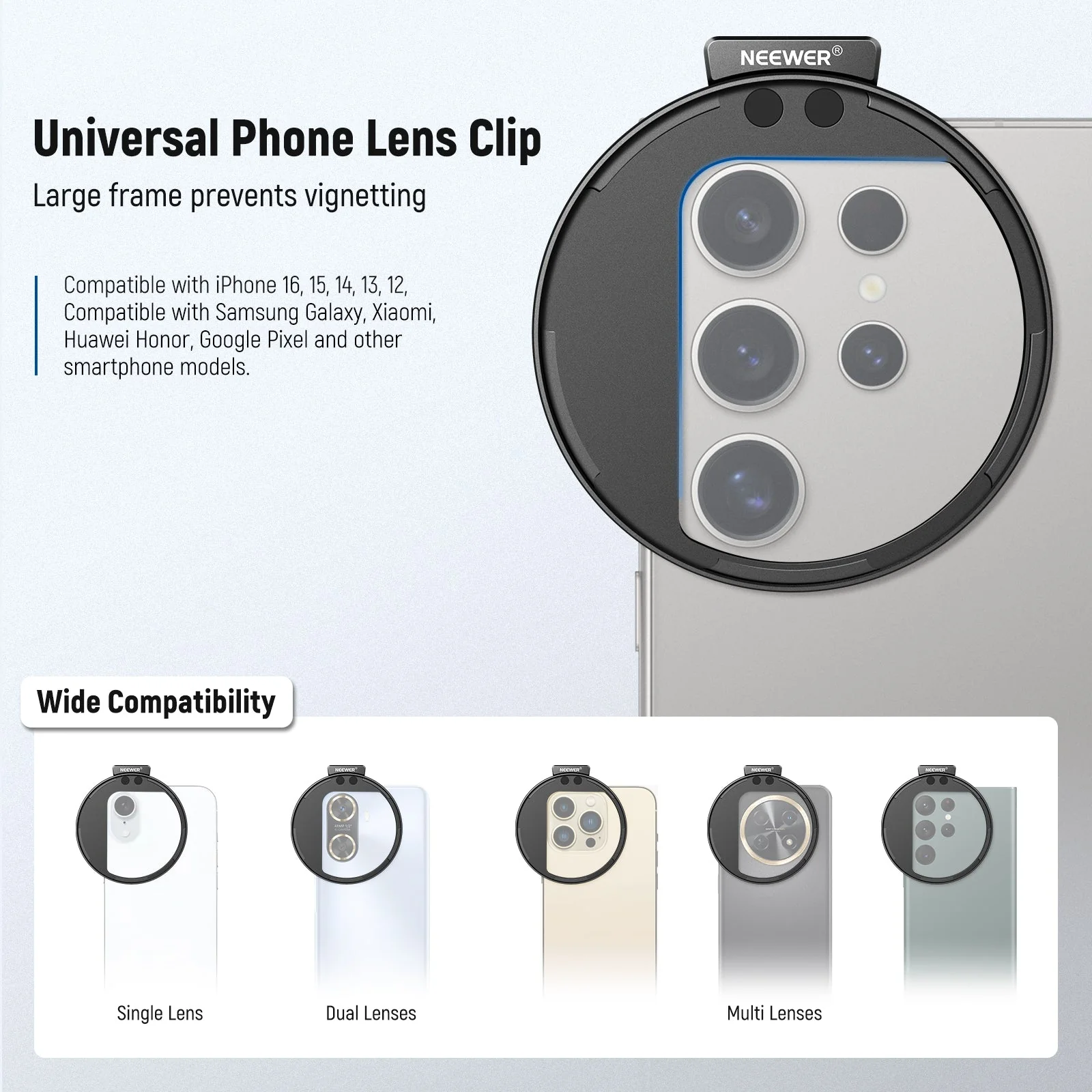 NEEWER 67mm Magnetic CPL Phone Filter with Phone Clip - Image 2