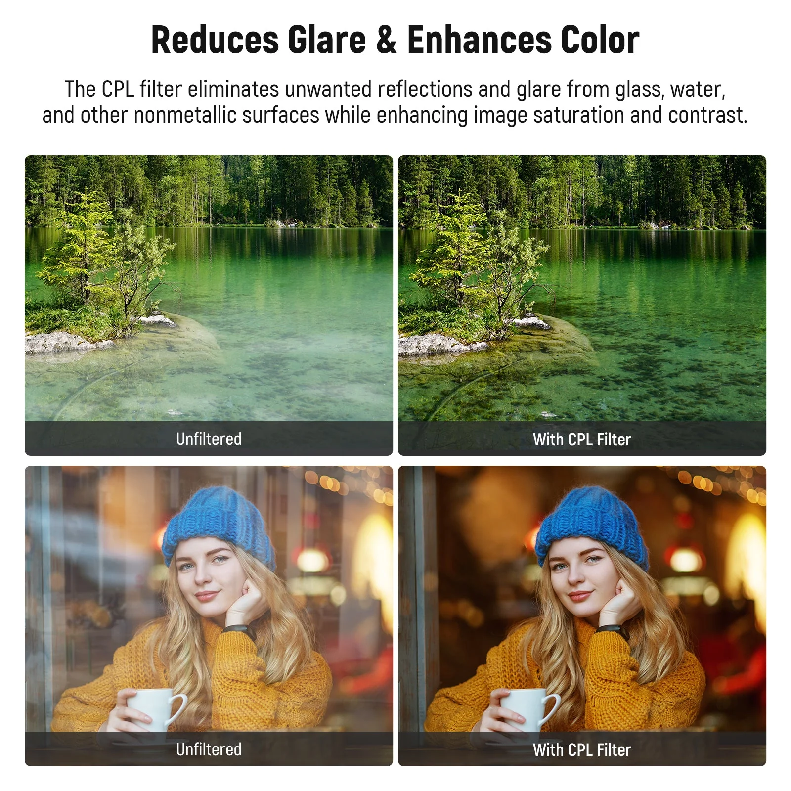 NEEWER 67mm Magnetic CPL Phone Filter with Phone Clip - Image 3