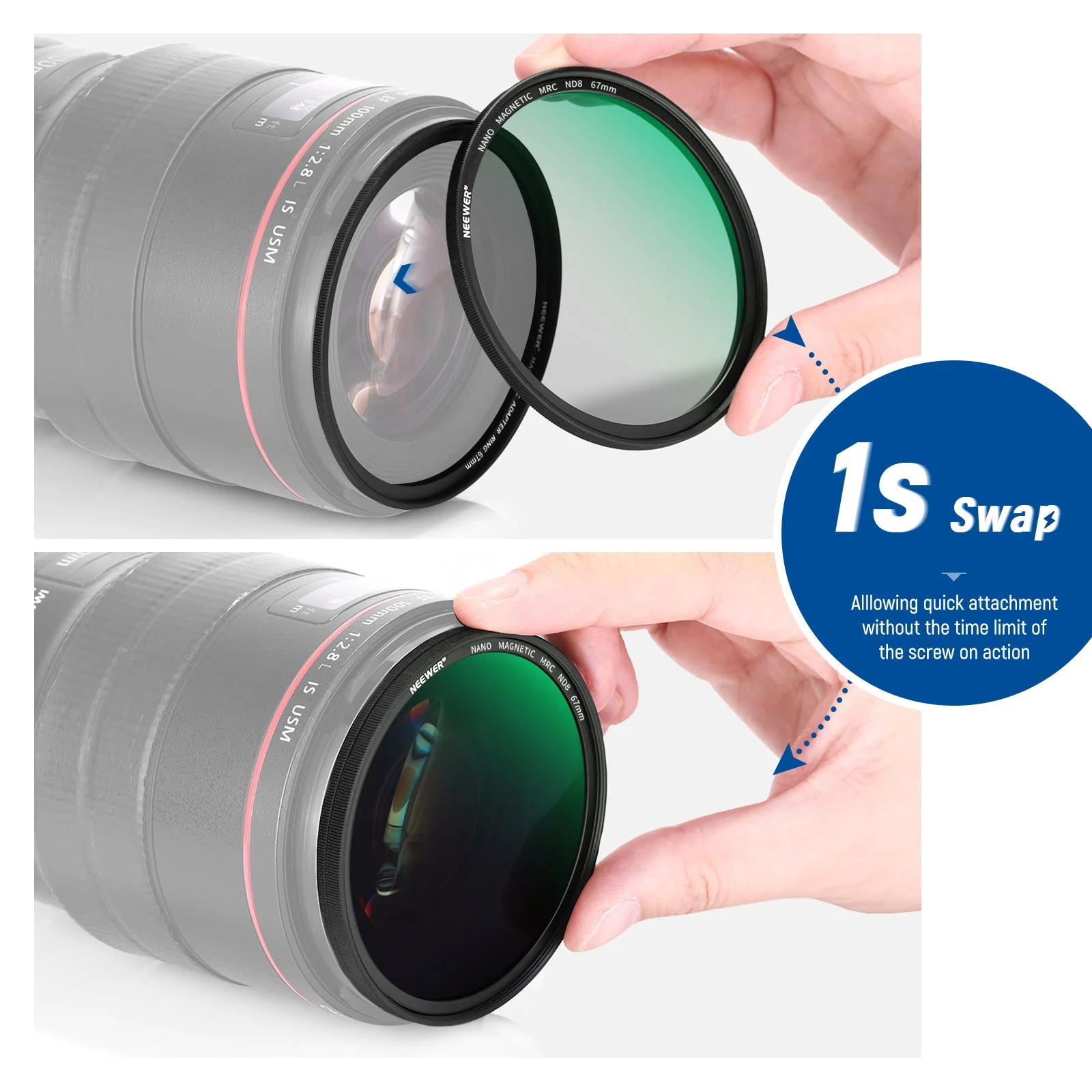 NEEWER Magnetic ND Lens Filter Kit (ND4 ND8 ND64 ND1000) - Image 3