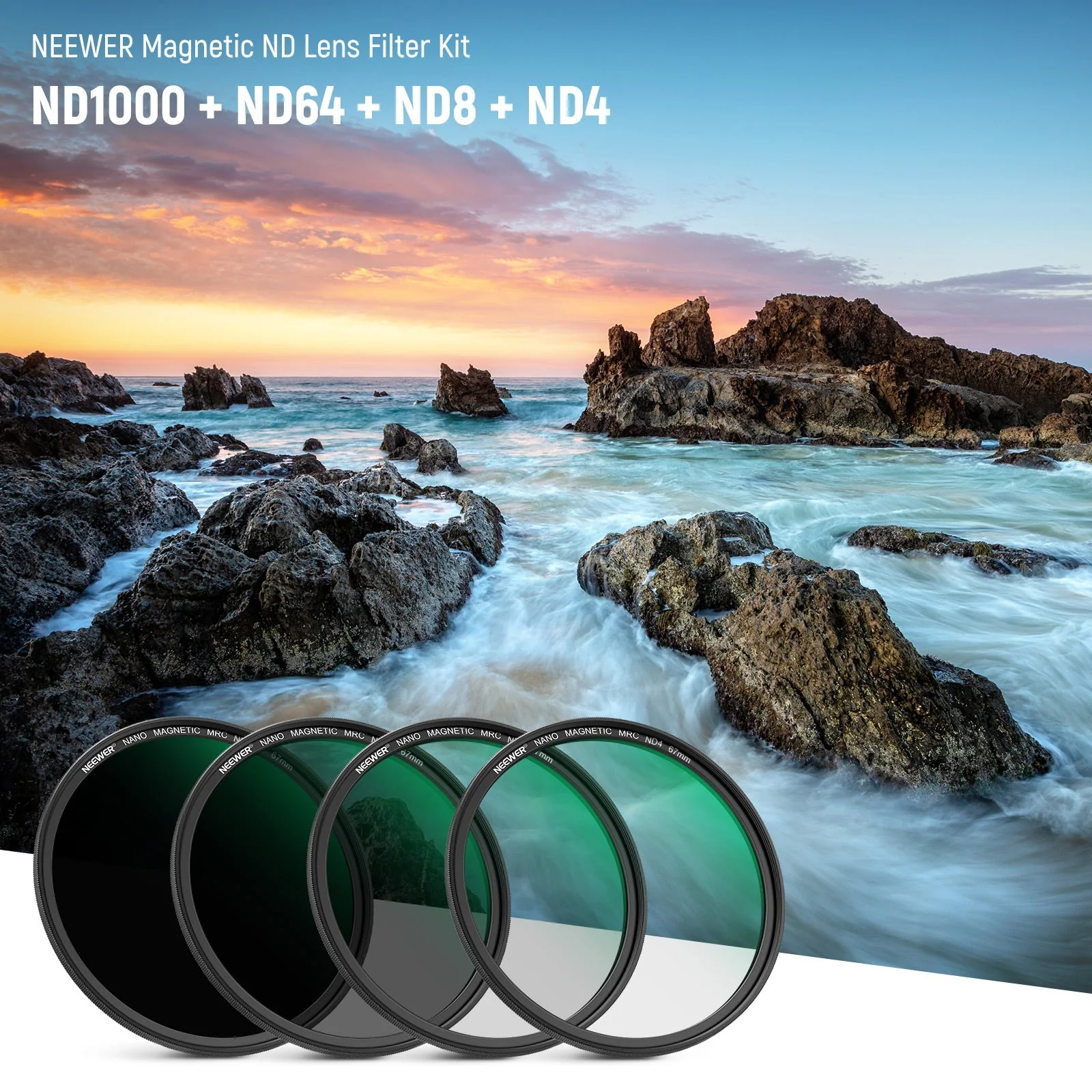 NEEWER Magnetic ND Lens Filter Kit (ND4 ND8 ND64 ND1000) - Image 4