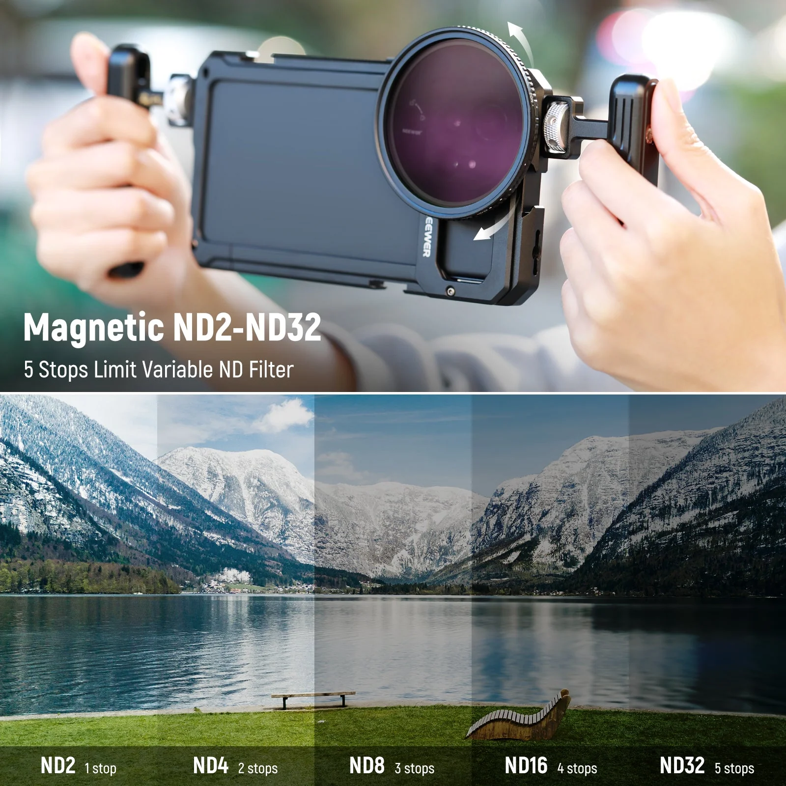 NEEWER 67mm Magnetic ND2-32 Filter for Samsung S23 S22 Ultra Cage - Image 4
