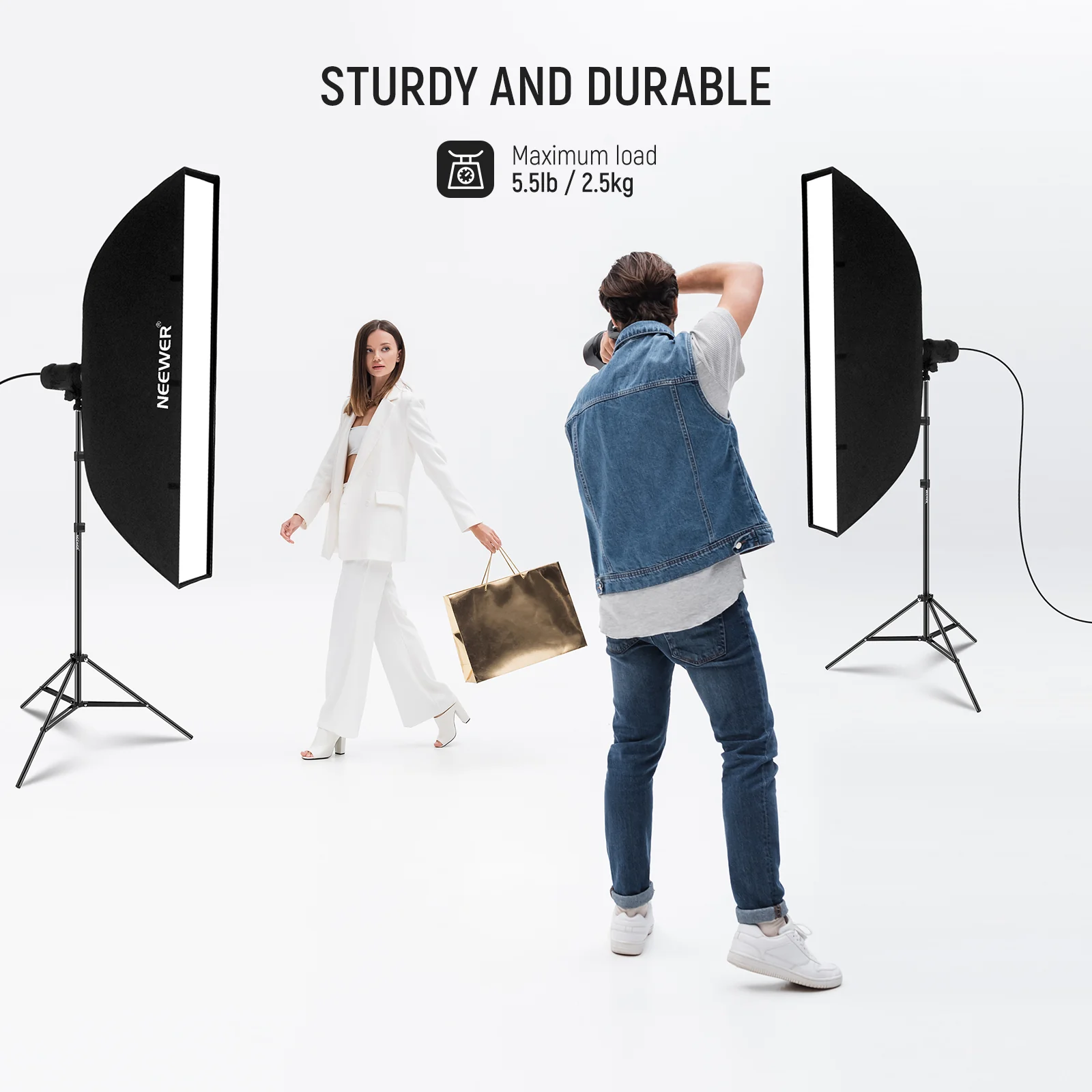 NEEWER 2 Pack ST210 210cm Aluminum Photography Light Stand - Image 4