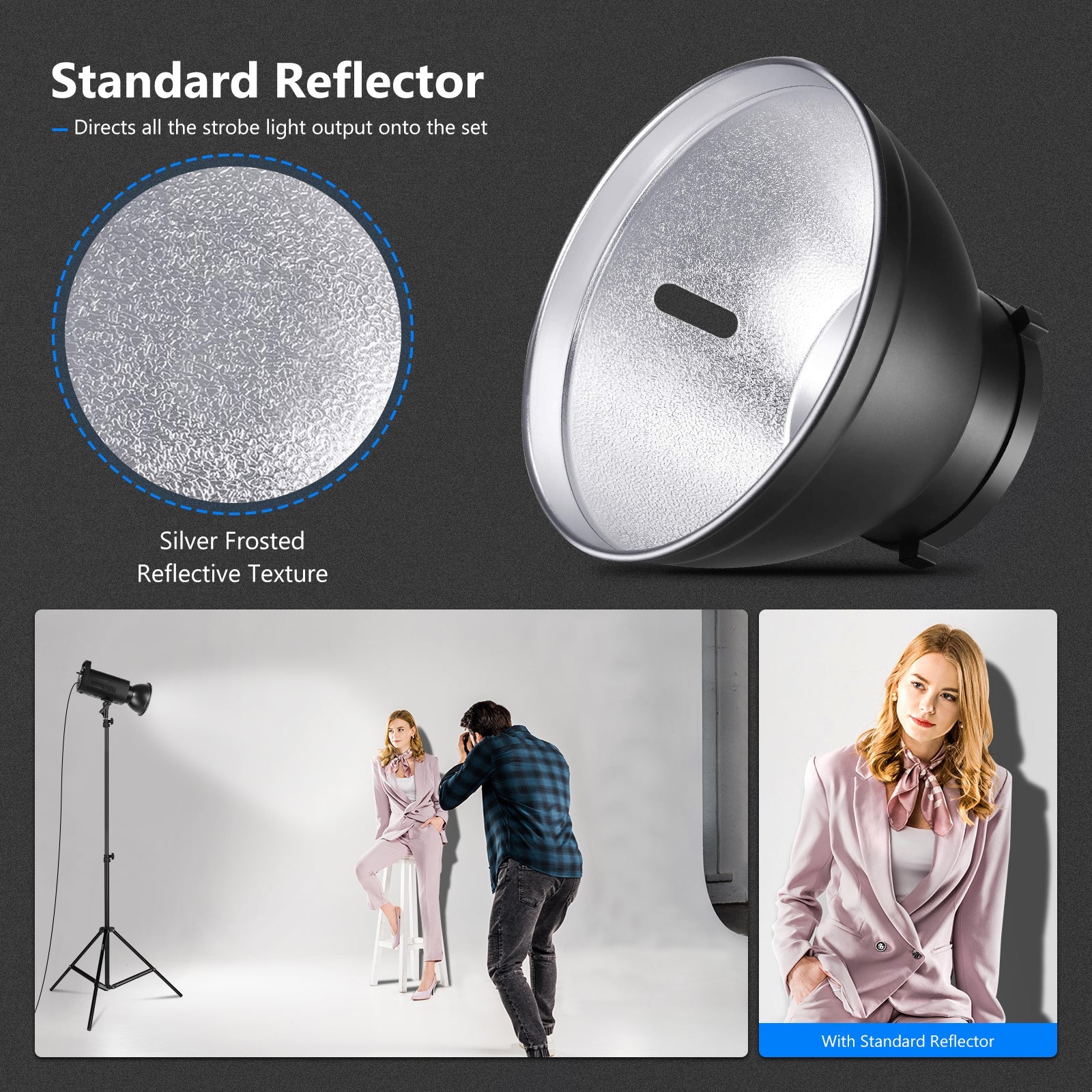 NEEWER 7 inch/18CM Standard Reflector Diffuser Lamp Shade Dish - Image 3