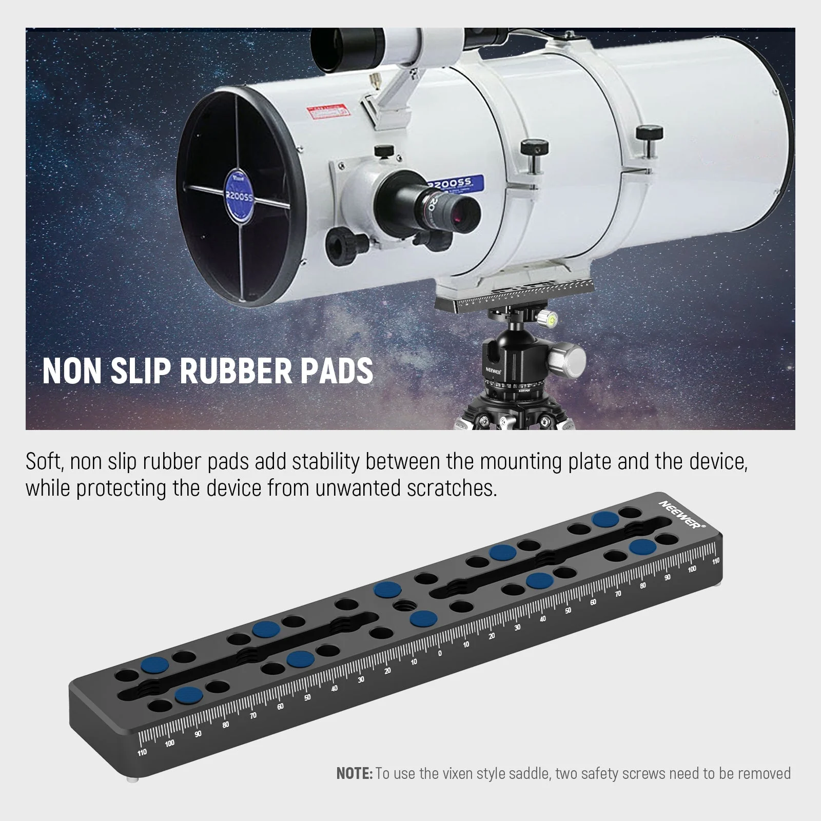 NEEWER QR003 9"/230mm Rail Bar Vixen Style Dovetail Plate - Image 5