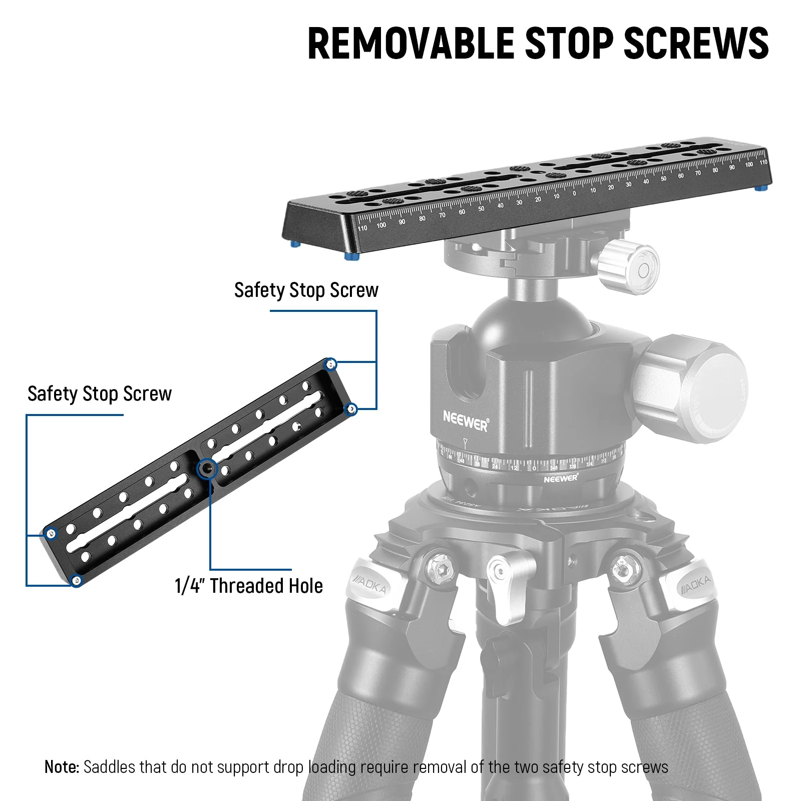 NEEWER QR003 9"/230mm Rail Bar Vixen Style Dovetail Plate - Image 7